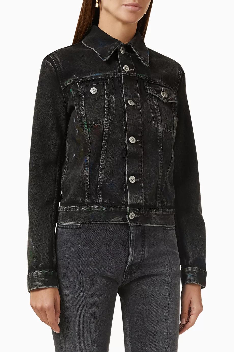 Maison Margiela o1y0625 Denim Jacket in Black Size S / US 4 / IT 40 - 4 Thumbnail