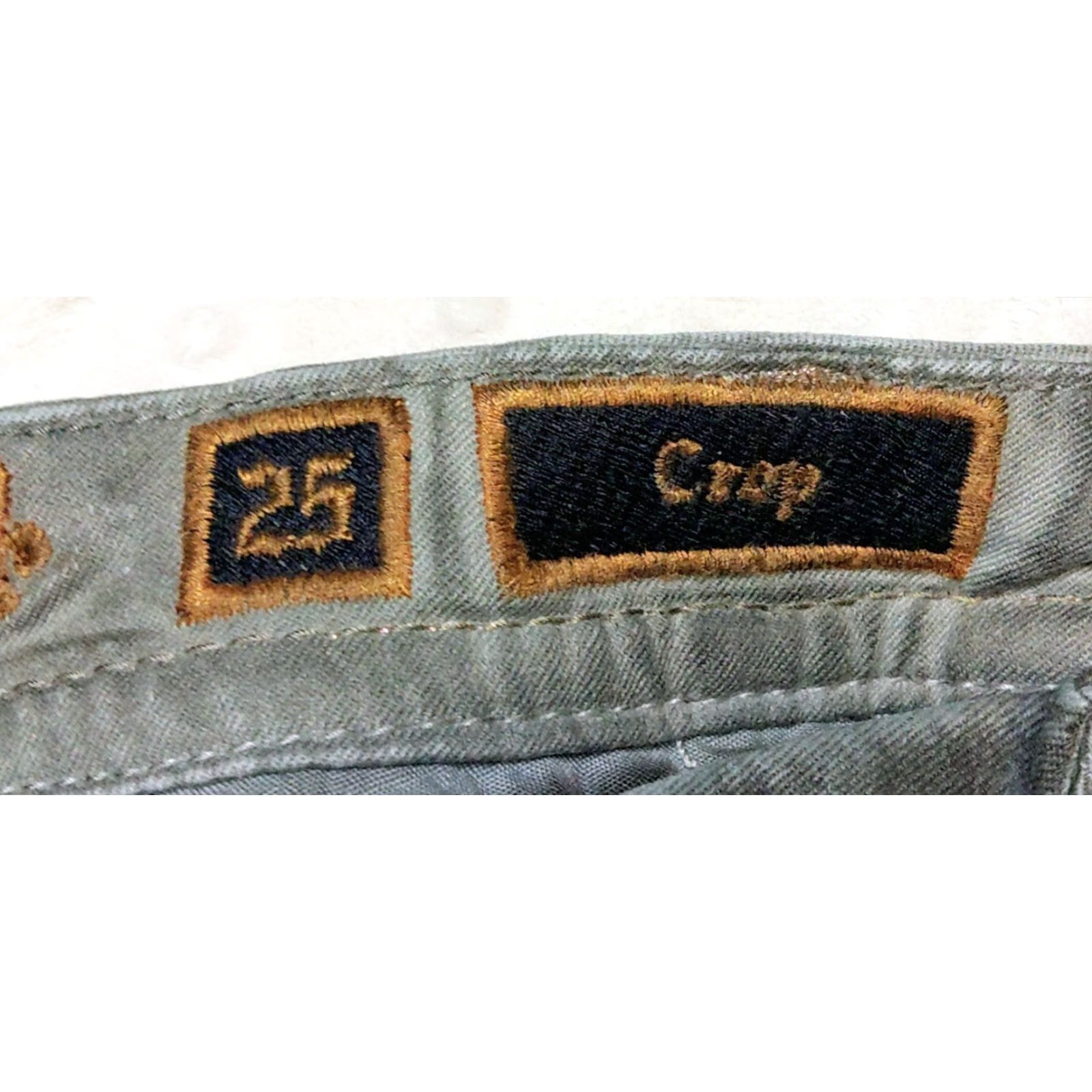 Vintage Rock Revival Jeans 25x27 Grey Boris Cotton Blend 5-Pocket Embroidered Rhinestone Cropped Slim Skinny Crop Denim Women Size 42" / US 20 - 7 Thumbnail