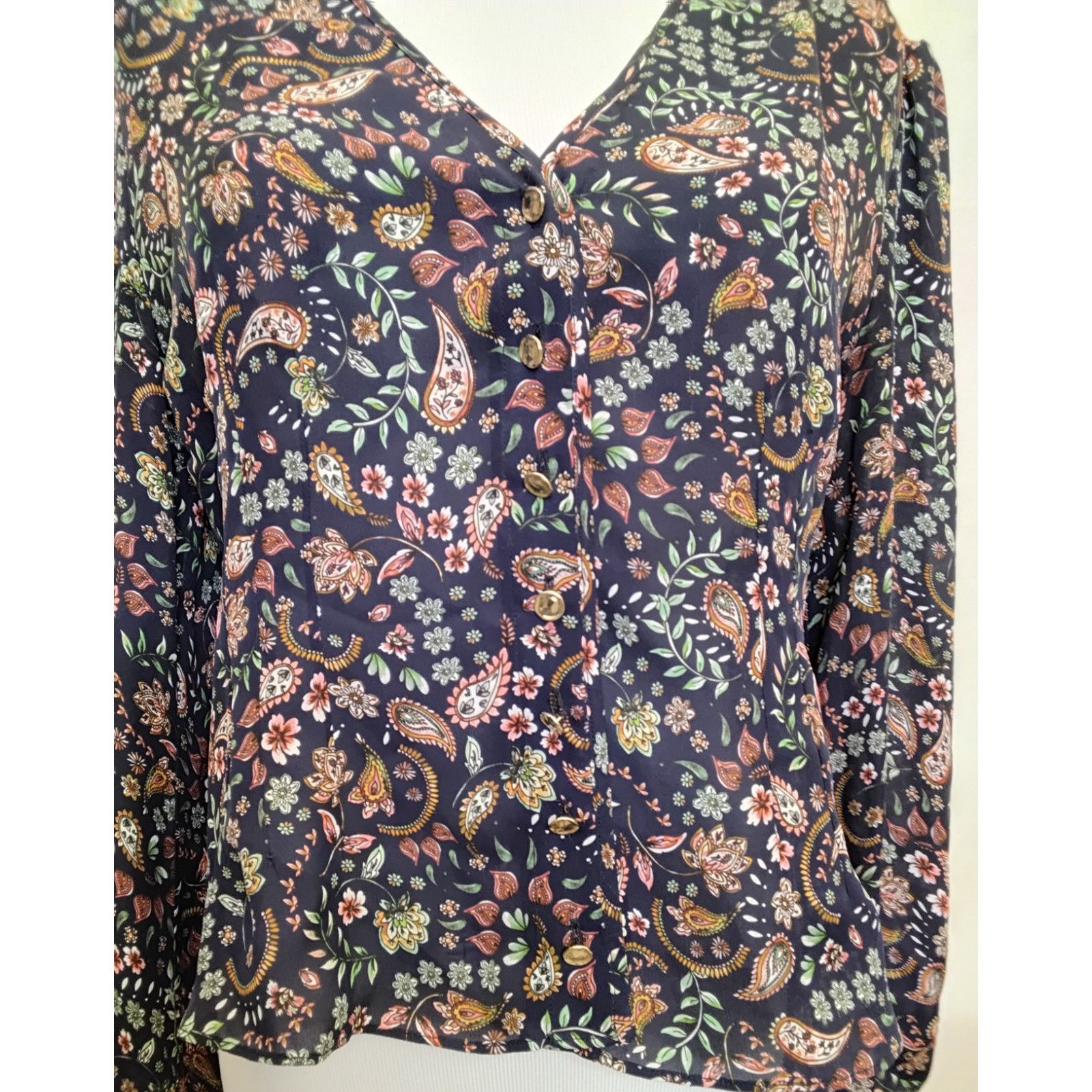 NICHOLAS Nicholas Blouse Women's M Long Sleeve Paisley Pattern Size M / US 6-8 / IT 42-44 - 5 Thumbnail