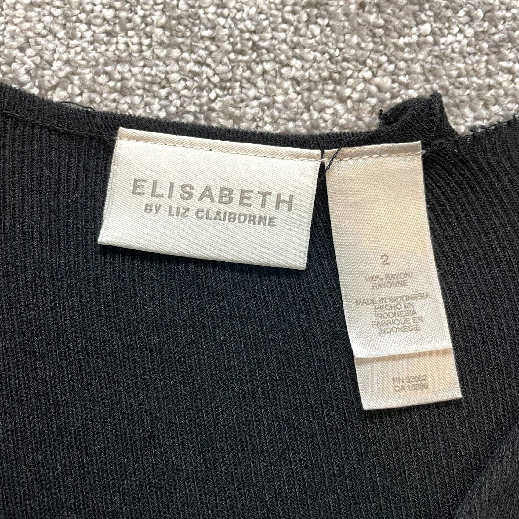 Liz Claiborne VINTAGE Liz Claiborne Sweater Womens 2X Black Striped Pullover Short Sleeve Pullover Knit Collar Casual Vintage Mens Ladies Girls Size XXL / US 16-18 / IT 52-54 - 2 Thumbnail