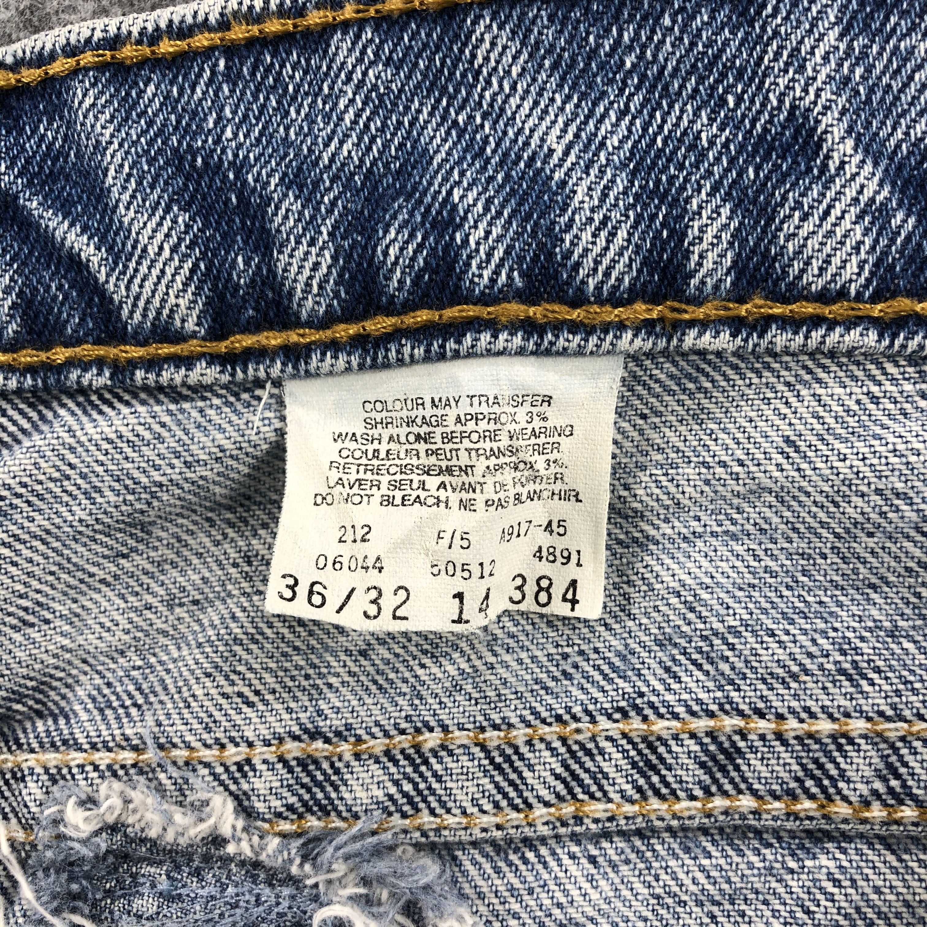 Levi's Vintage 90s Levis 512 Jeans Slim Fit Denim KJ482 Size US 35 - 10 Thumbnail