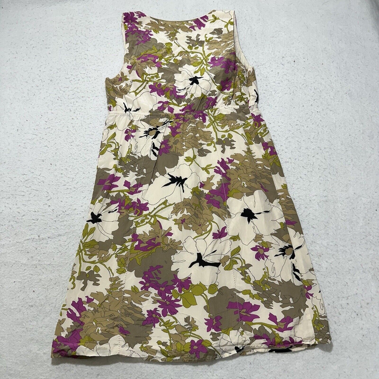 Loft Ann Taylor LOFT 4P Silk Floral A-Line Empire Waist Dress Size S / US 4 / IT 40 - 9 Thumbnail