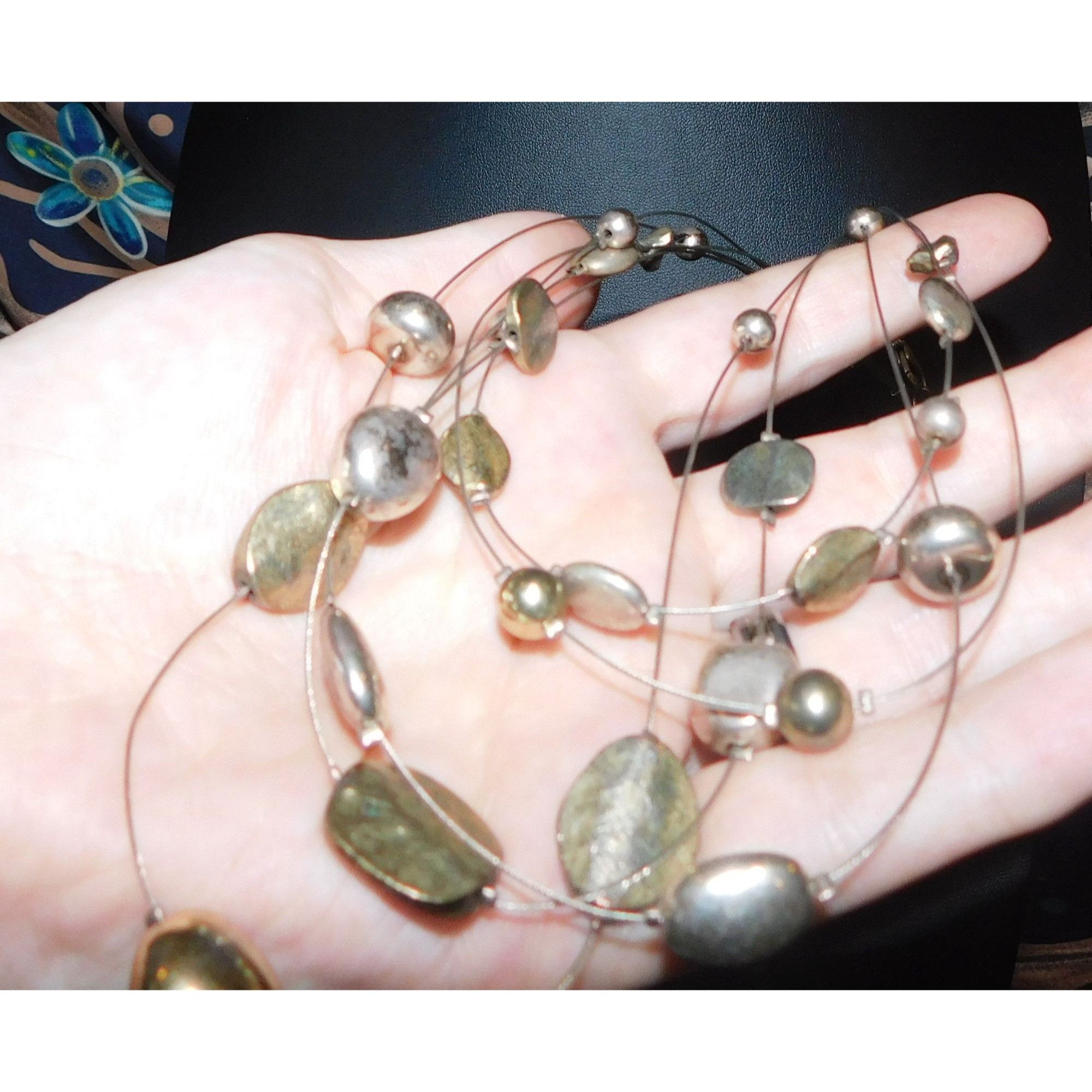 Other Metallic Beaded Multilayer Station Necklace Size ONE SIZE - 3 Thumbnail