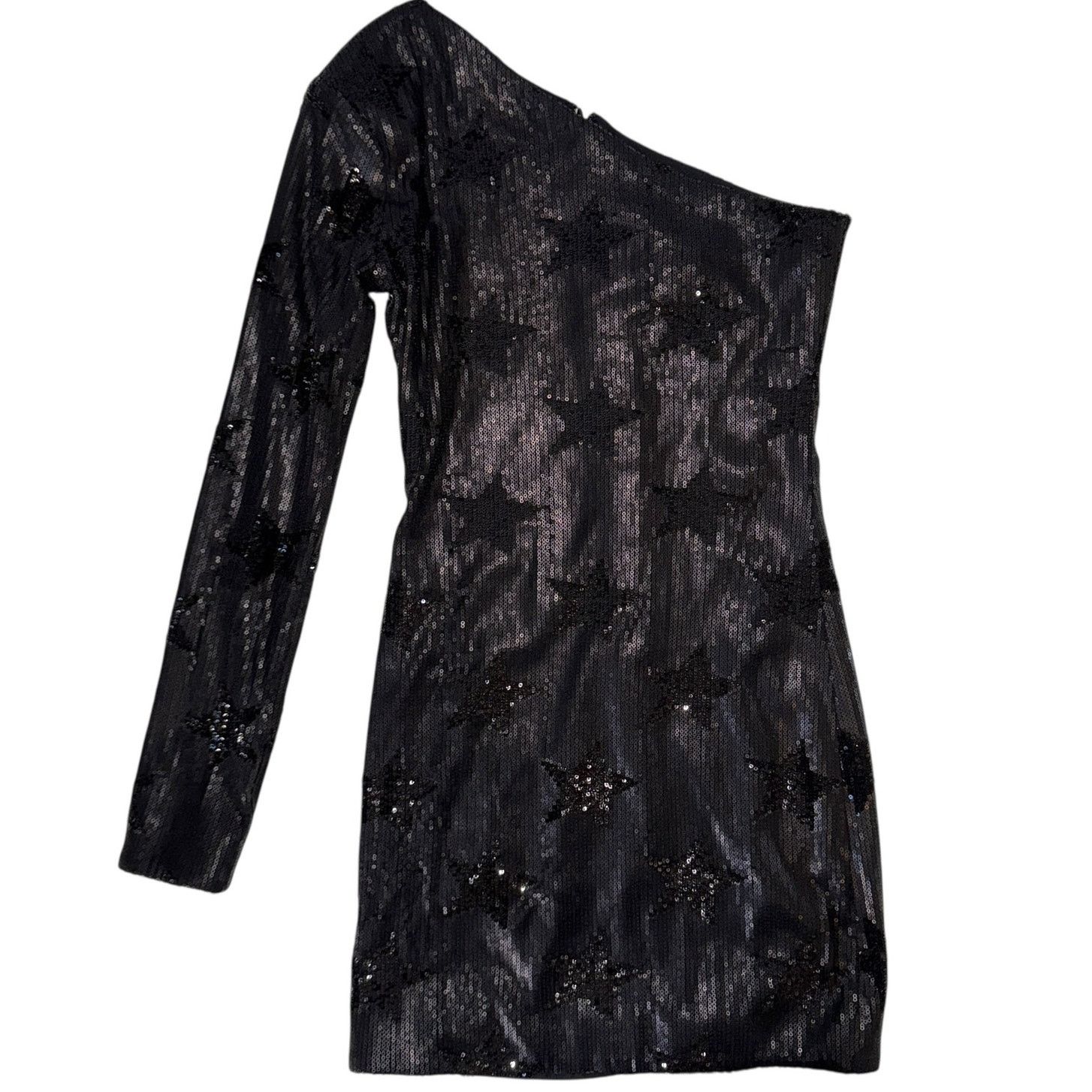 Rta RtA Edie Black One Shoulder Sequin Mini Dress Size 4 Luxury Size S / US 4 / IT 40 - 2 Thumbnail
