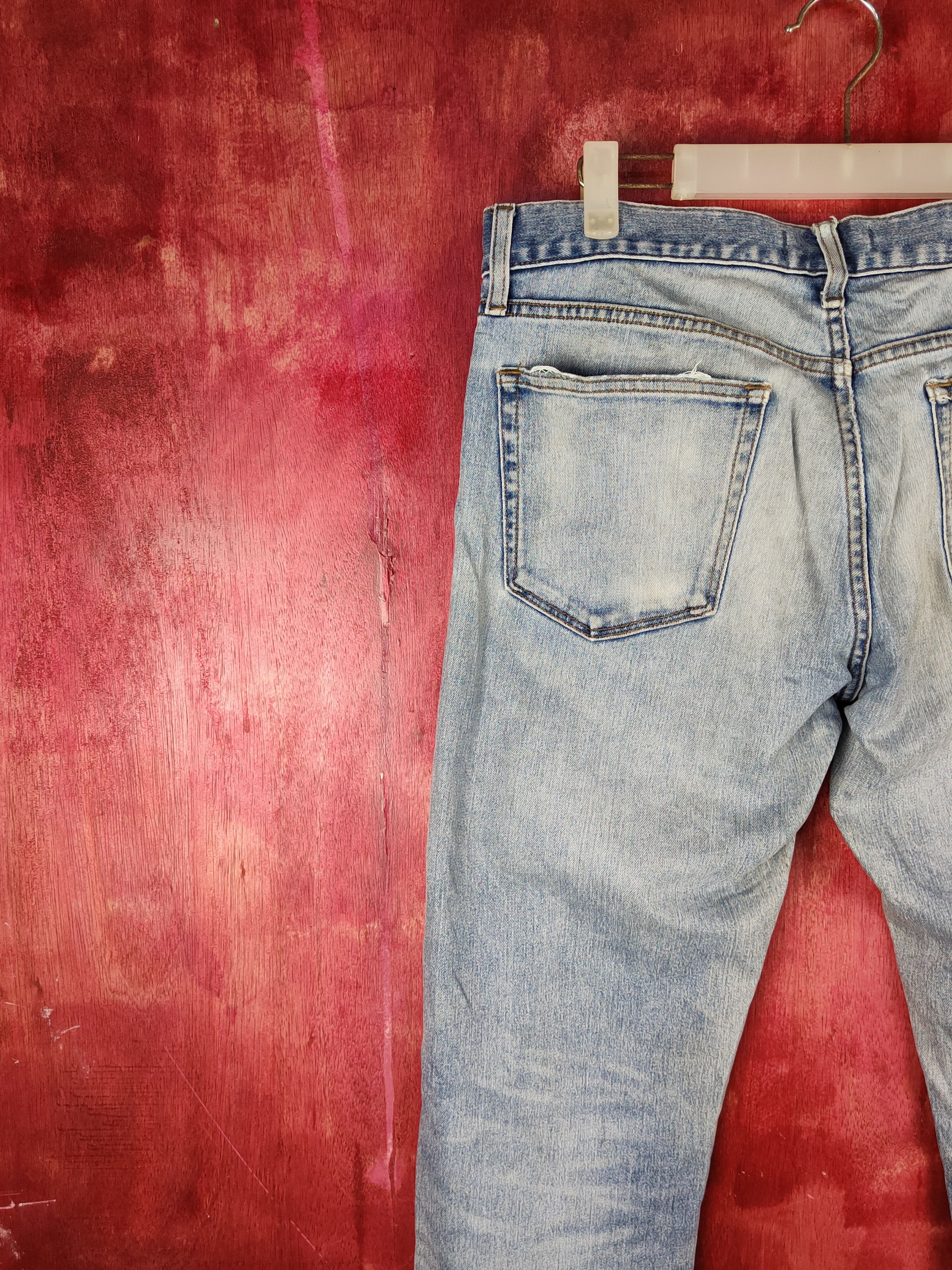 Japanese Brand Uniqlo Blue Distressed Multipocket Denim #S1583 Size US 31 - 8 Thumbnail