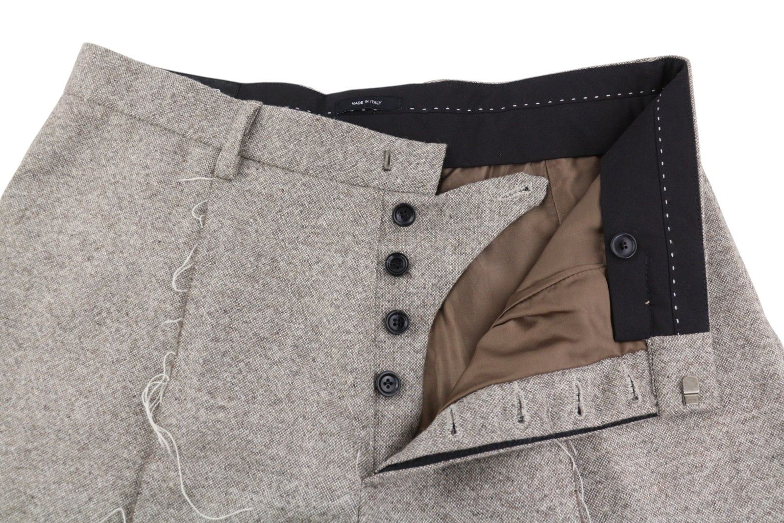 R13 EXPORED SEAM 27 Melange Beige Wool Flared Leg RRP799 86549 Size 27" / US 4 / IT 40 - 4 Thumbnail