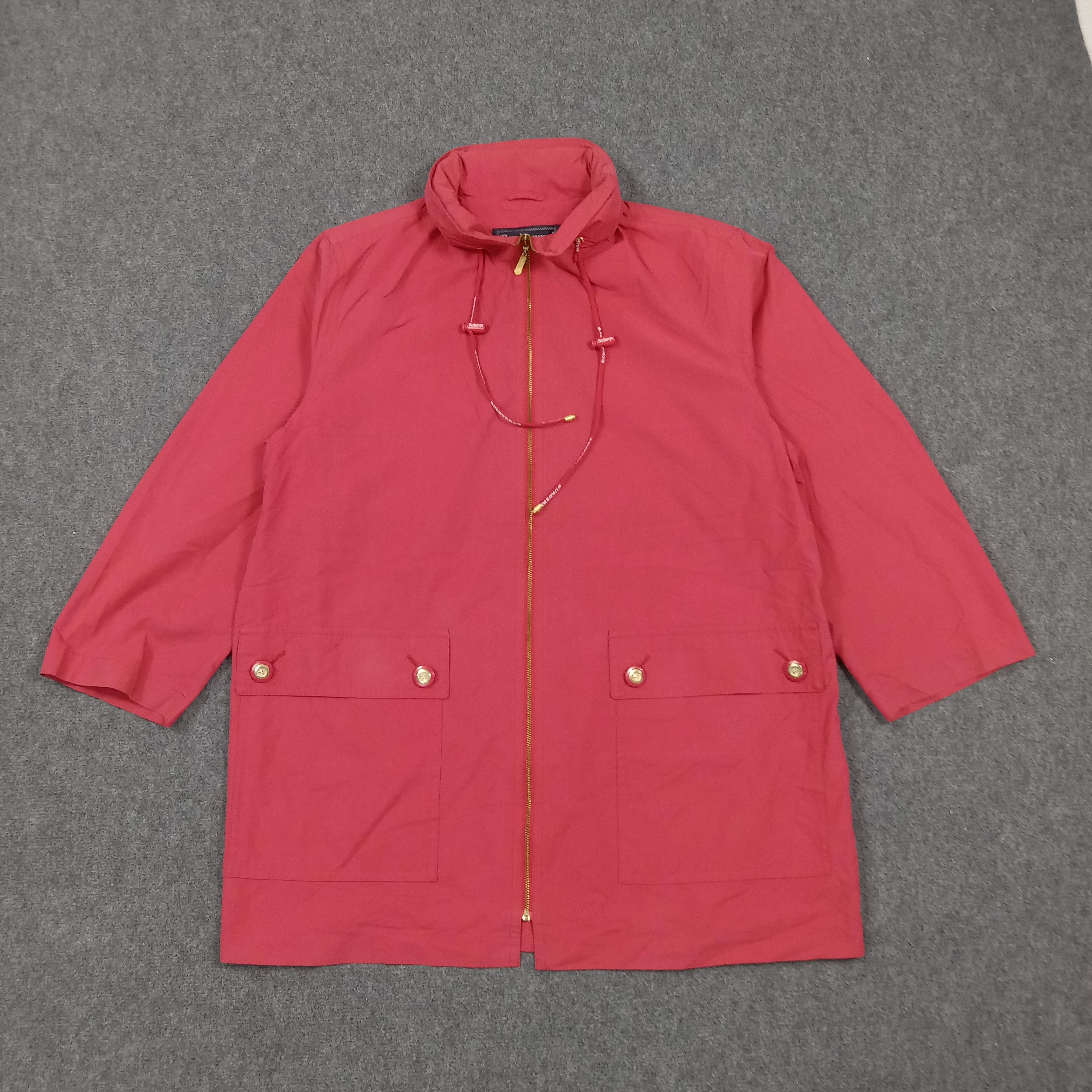 Burberry Burberrys' Lightweight Red Anorak Retro Jacket C274N5 Size US L / EU 52-54 / 3 - 3 Thumbnail