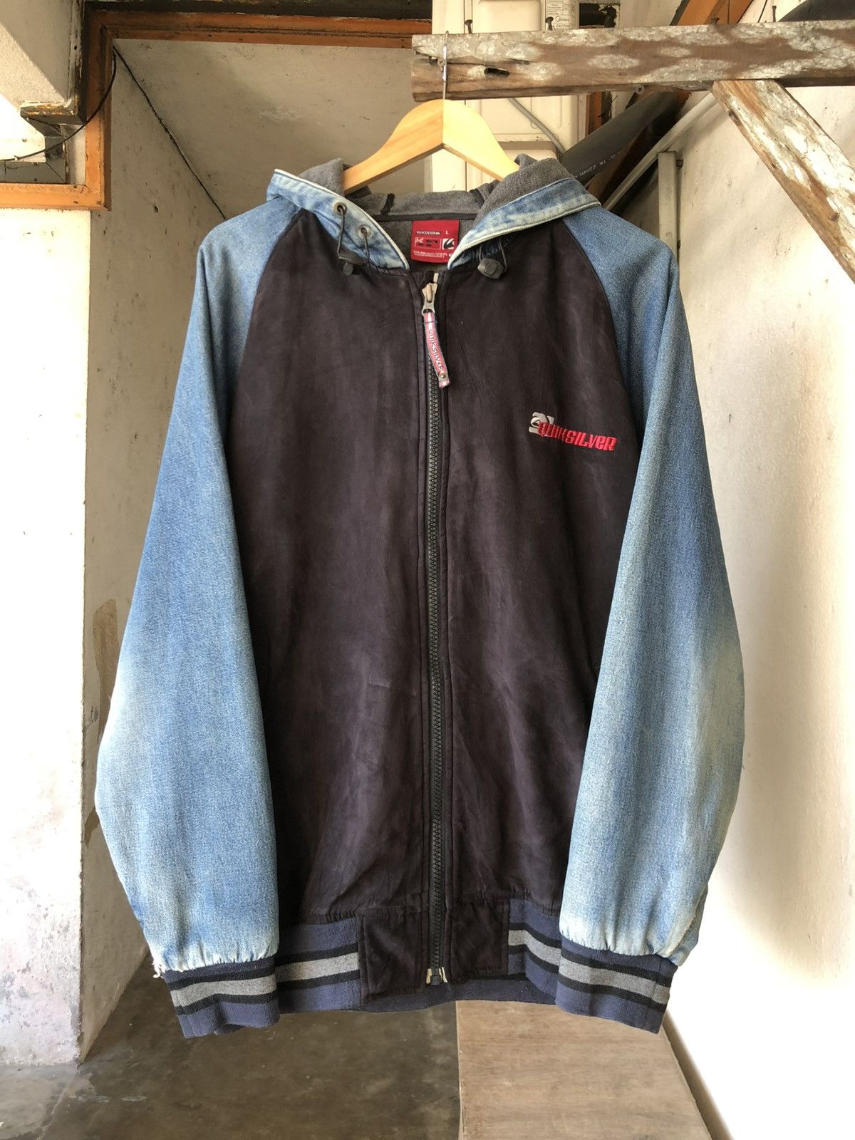 Quiksilver Vintage 90s Quiksilver 70 Denim Distressed Hoodie Jacket Size US XXL / EU 58 / 5 - 2 Thumbnail