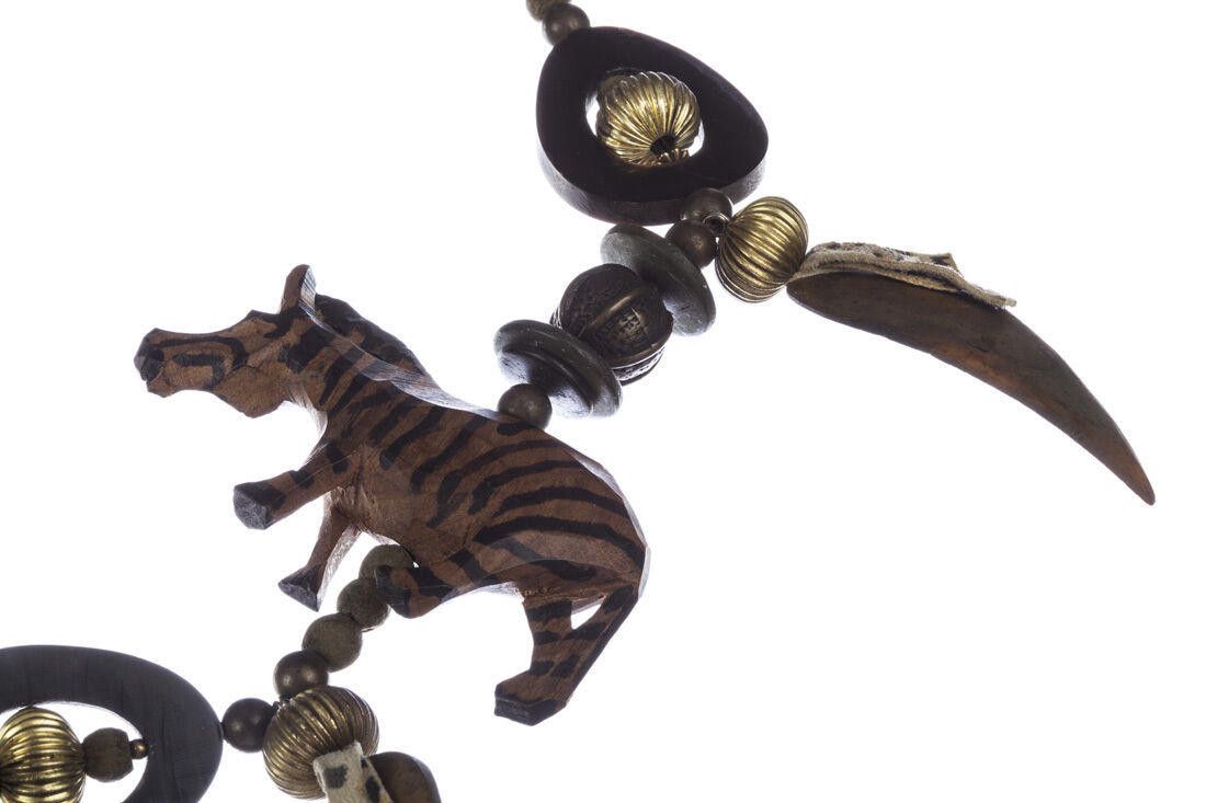 Designer African Wood Safari Bead Charm Necklace Size ONE SIZE - 4 Thumbnail