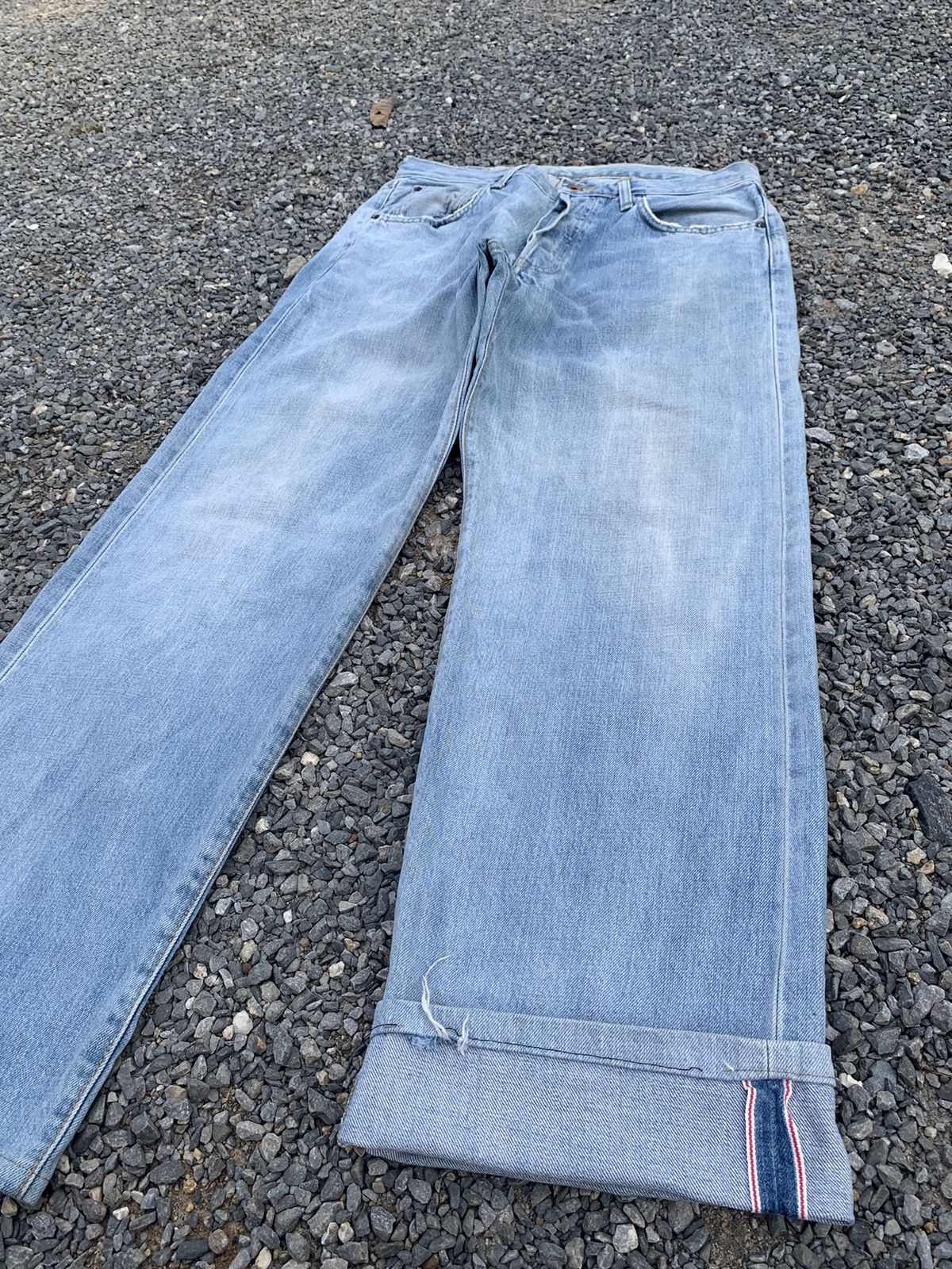 Kapital VINTAGE EDWIN 505X SELVEDGE FADED BAGGY DISTRESSED DENIM Size US 32 / EU 48 - 5 Thumbnail