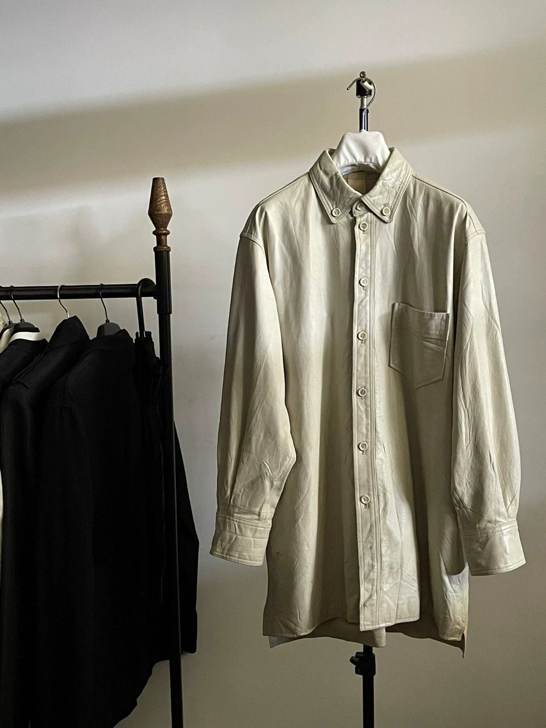 Yohji Yamamoto Yohji Yamamoto 90s Vintage White Leather Jacket Size US M / EU 48-50 / 2 - 1 Thumbnail