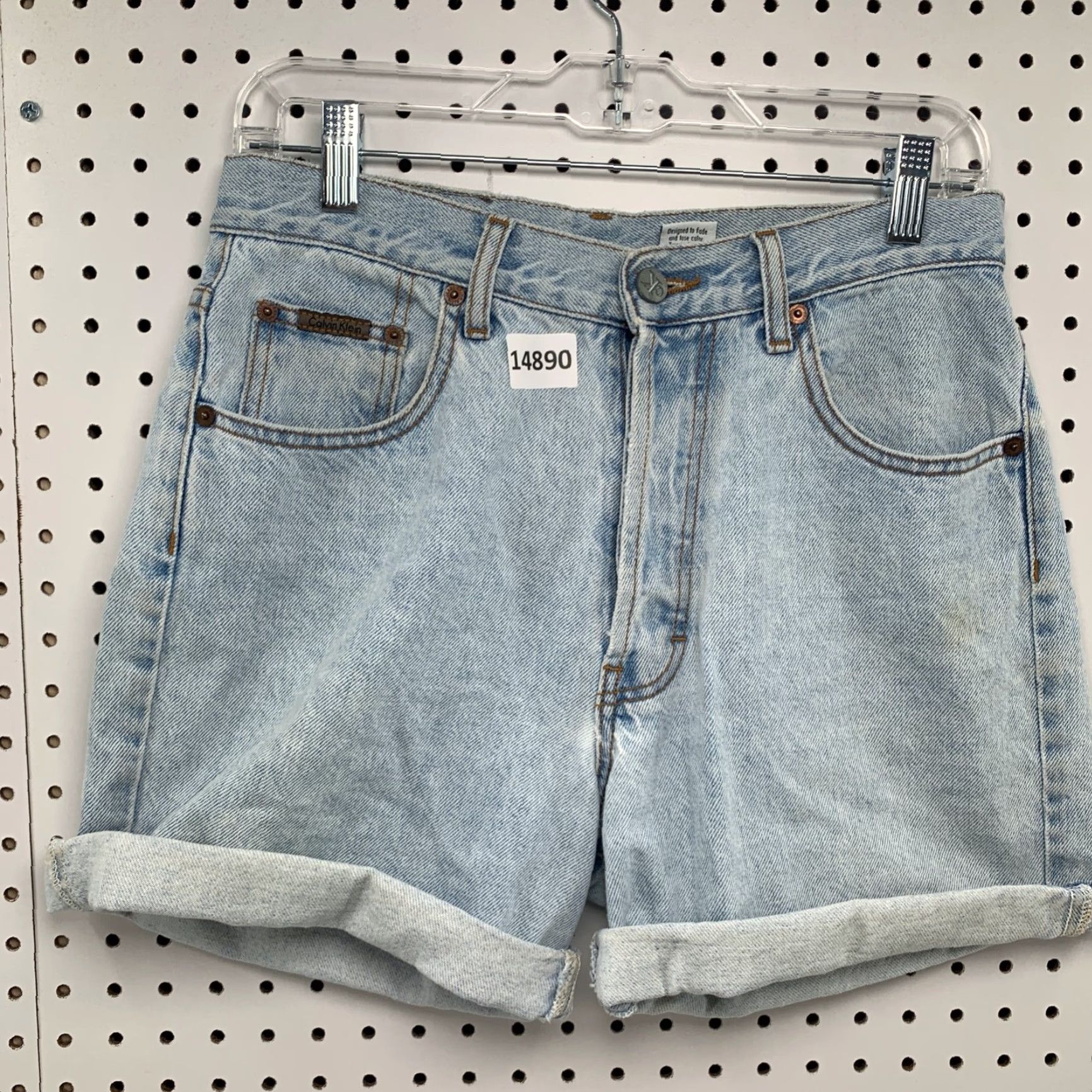 Calvin Klein Vintage Calvin Klein CK Women's Denim Shorts Sz 30 Light Wash USA Made 90s Biker Style Size 30" / US 8 / IT 44 - 2 Thumbnail