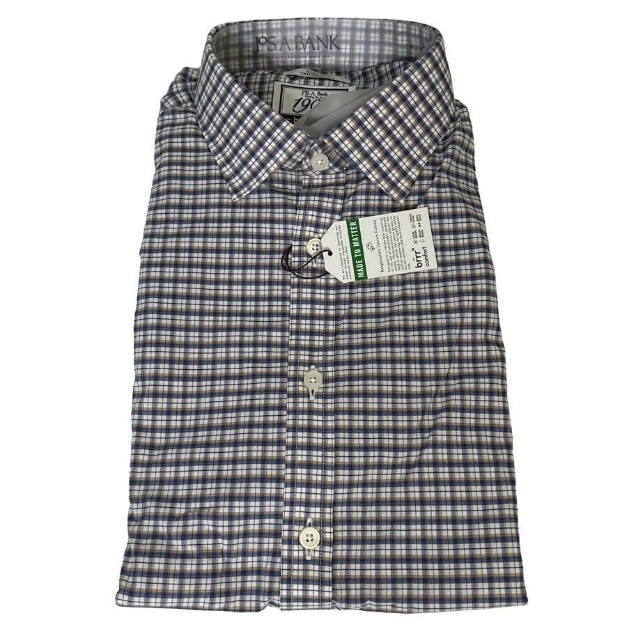Jos. A. Bank Jos A Bank 1905 brrr Tailored Fit Blue Plaid Shirt Medium Size US M / EU 48-50 / 2 - 1 Thumbnail