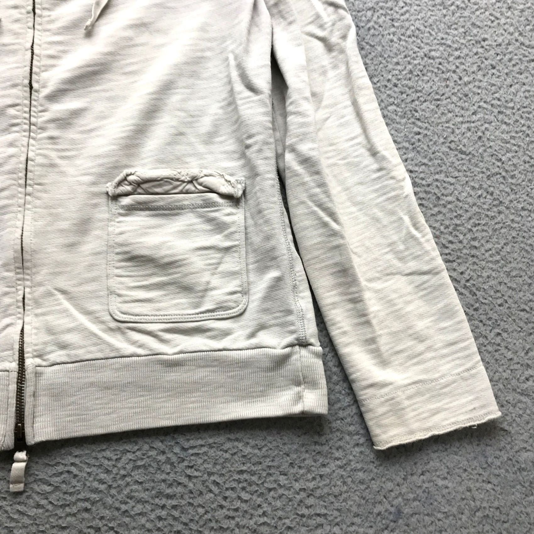 J.Crew J.Crew Hoodie Sweatshirt Jacket Women M Tan Full Zip Pockets Drawstring Crew Neck Size M / US 6-8 / IT 42-44 - 7 Thumbnail
