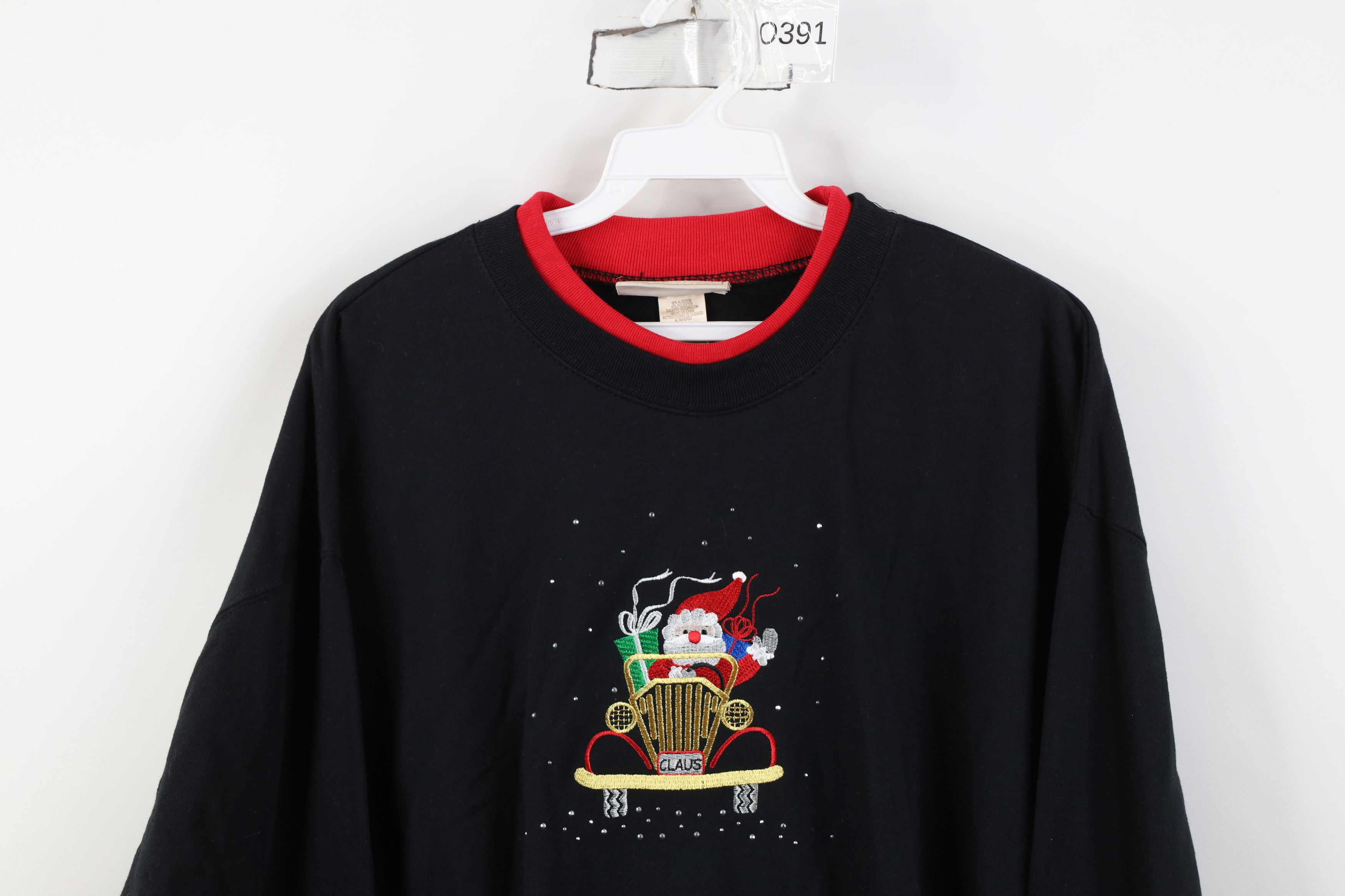 Vintage Deadstock Vintage 90s Christmas Santa Claus Sweatshirt Size L / US 10 / IT 46 - 2 Thumbnail
