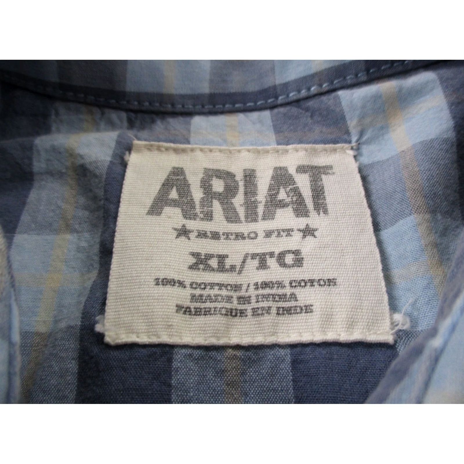 Ariat Ariat Plaid Shirt Mens XL Western Pearl Snap Rodeo Cowboy Athletic Retro Fit Size US XL / EU 56 / 4 - 7 Thumbnail