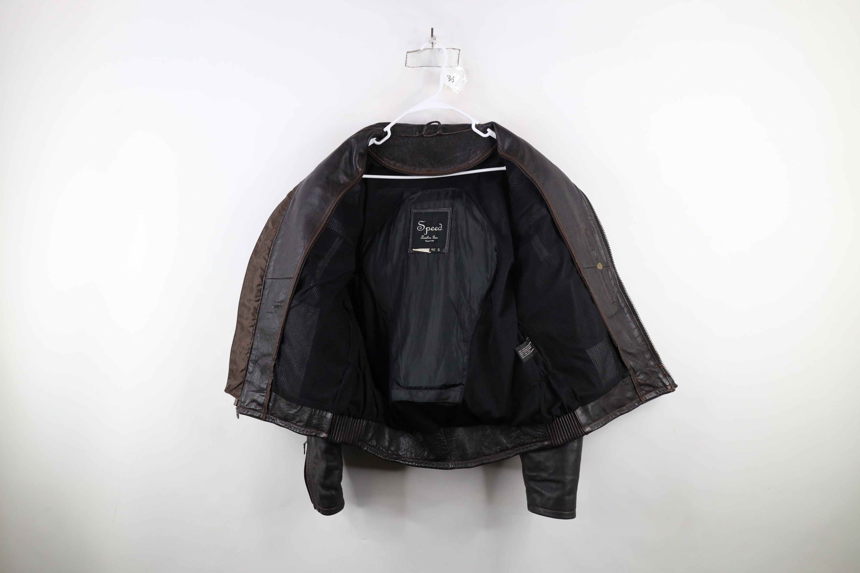 Vintage Vintage 90s Streetwear Italian Leather Racer Jacket Brown Size US L / EU 52-54 / 3 - 9 Thumbnail