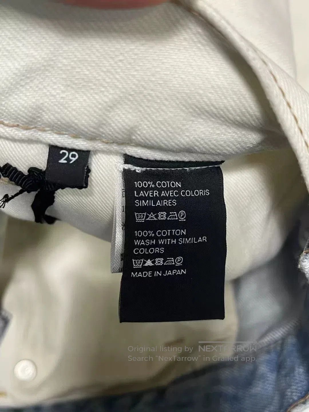 Celine Celine Blue White Patchwork Washed Jeans. Size 29" - 7 Thumbnail