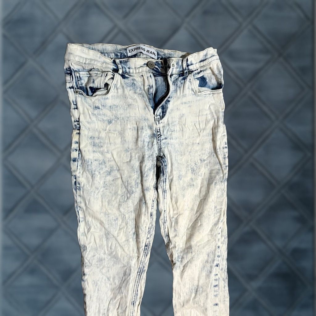 Express Express Jeans Women's Jeans Distressed Mid Rise Ankle 5-Pocket Blue 4 Size 27" / US 4 / IT 40 - 1 Thumbnail