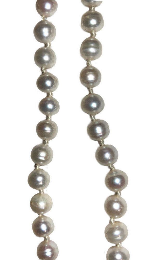 Designer White Cultured Pearl Knotted Bead Necklace Size ONE SIZE - 3 Thumbnail