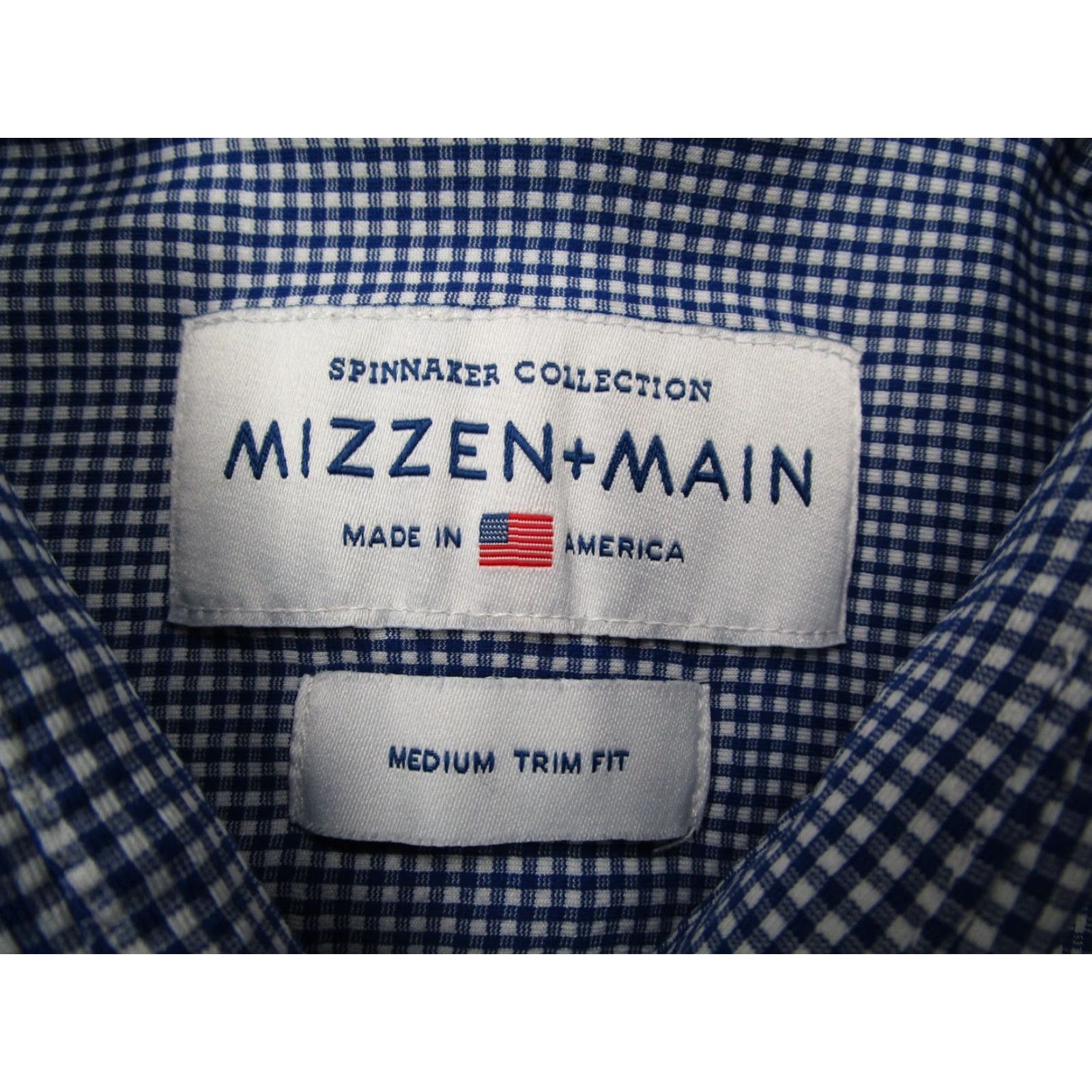 Mizzen+Main Mizzen+Main Shirt Mens Medium Trim Fit Spinnaker Blue Check Made in USA Size US M / EU 48-50 / 2 - 3 Thumbnail