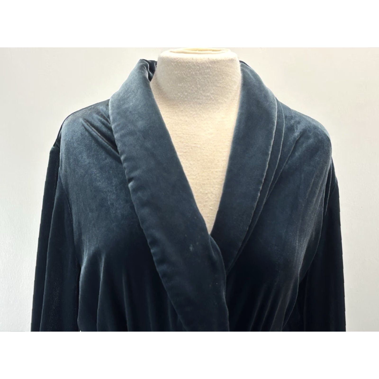 Vintage VINTAGE Diamond Tea Velour Robe Women’s Medium Lounge 1980s Canada Union Made Teal Green Size ONE SIZE - 5 Thumbnail