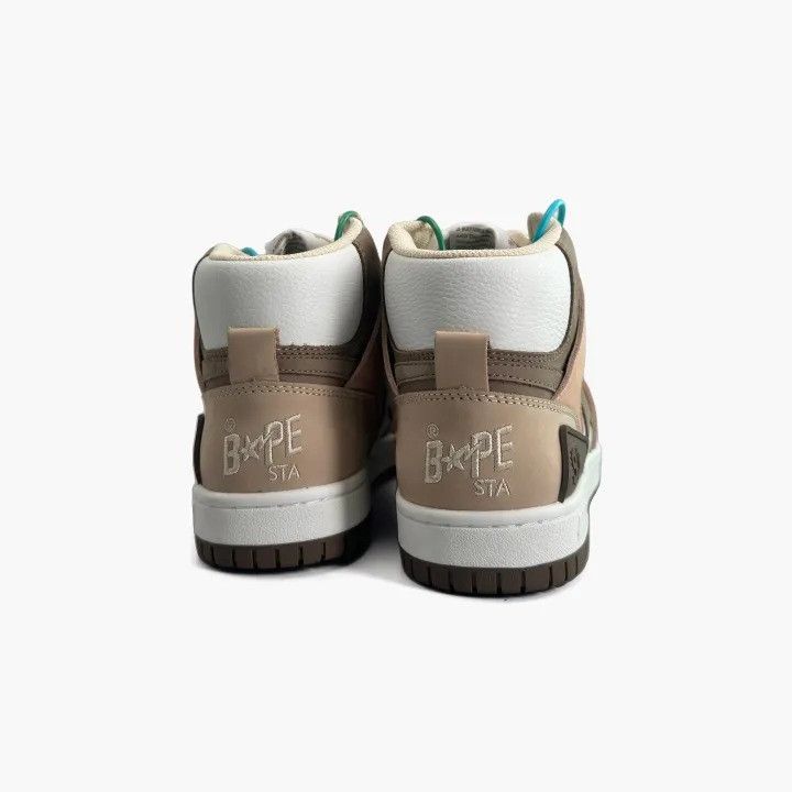Bape BAPE Men's STA 93 High Brown Leather Sneakers Size US 9 / EU 42 - 5 Thumbnail