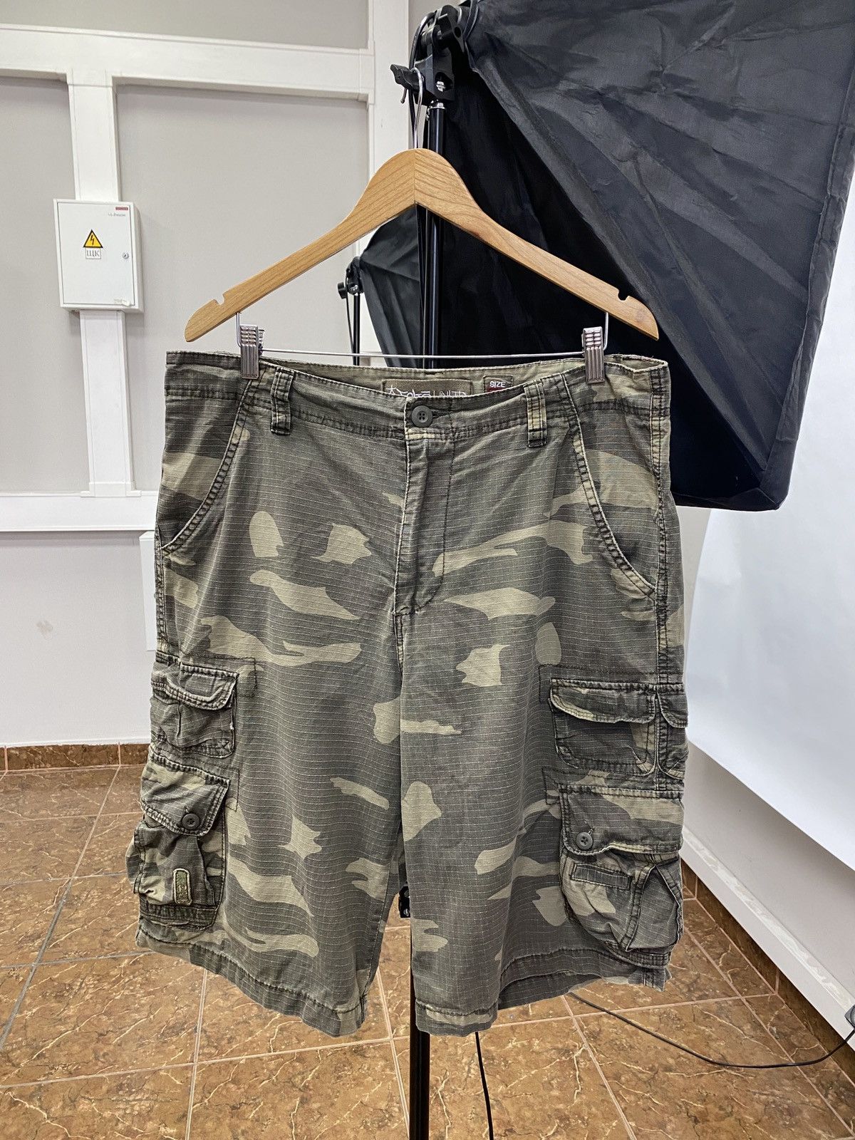 Ecko Unltd. 🇺🇸 Vintage 90s Ecko Unlimited Rap Japan Military Cargo Shorts Size US 34 / EU 50 - 1 Thumbnail