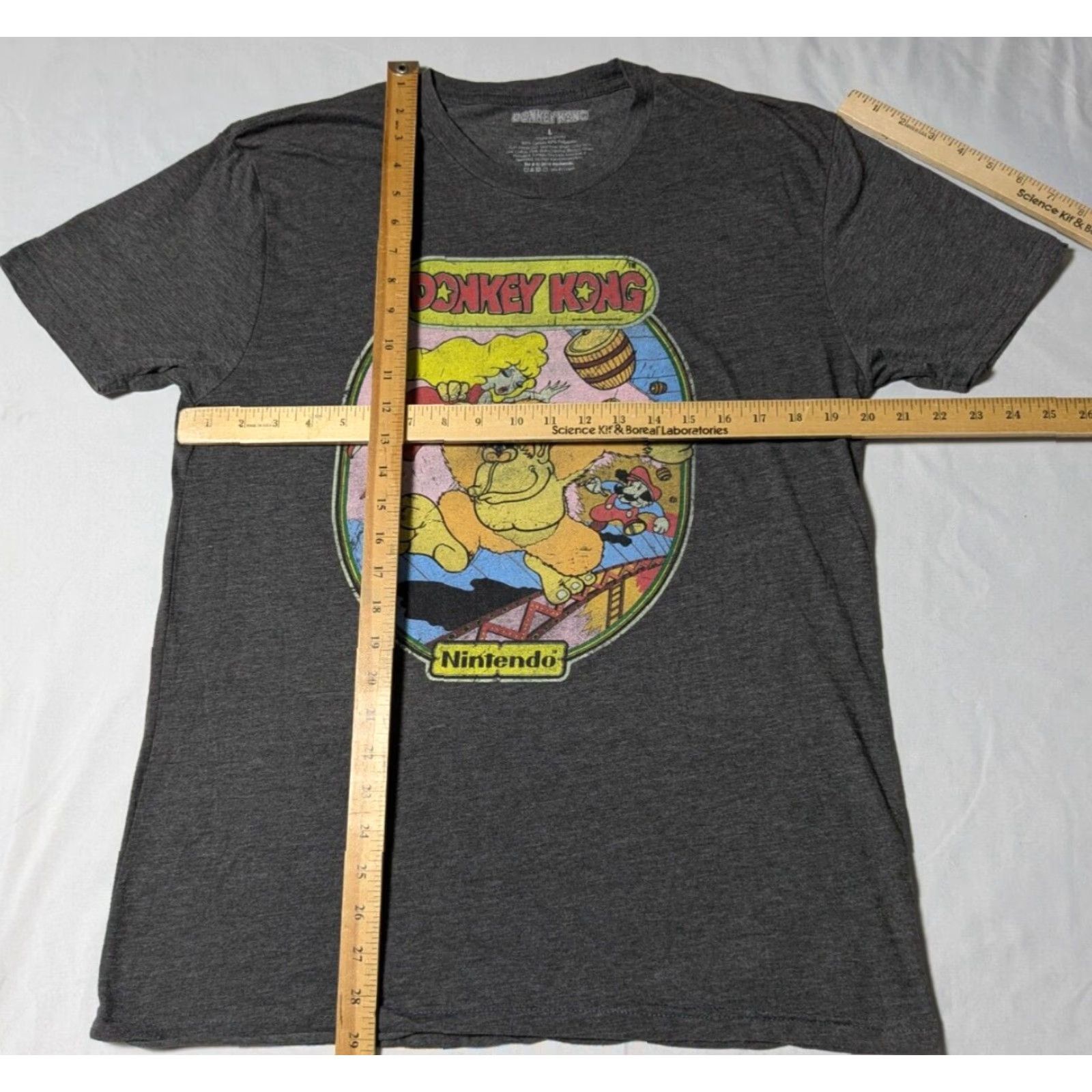 Nintendo DONKEY KONG NINTENDO Men Large Gray Heather Retro Gaming T-Shirt Size US L / EU 52-54 / 3 - 6 Thumbnail