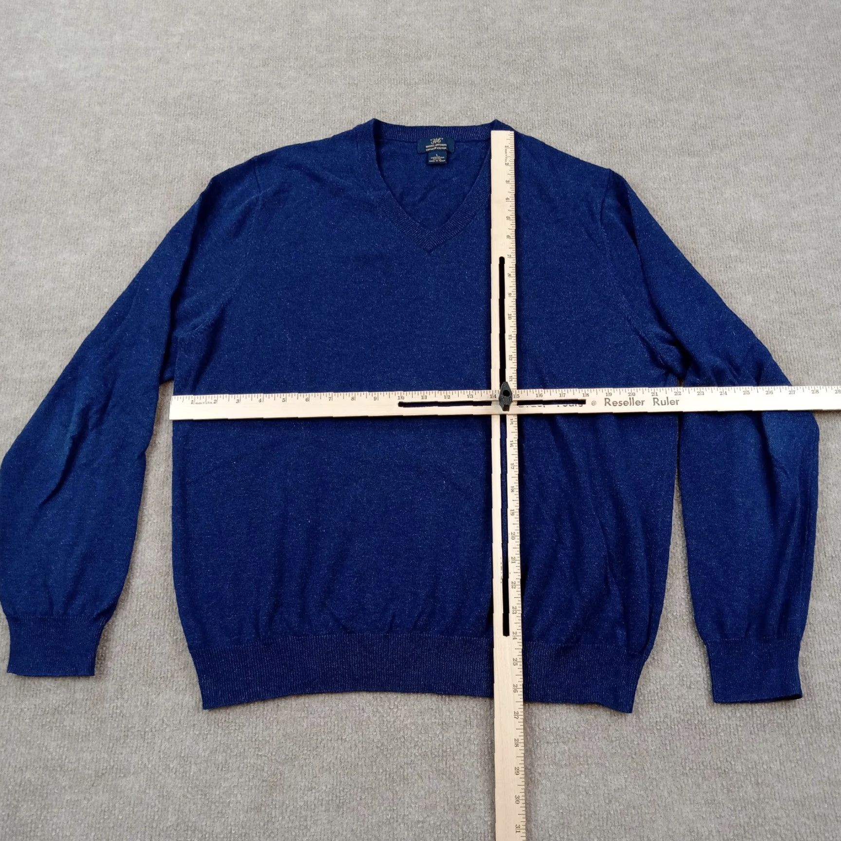 Brooks Brothers Brooks Brothers Blue V-Neck Pullover Sweater Mens Large Long Sleeve Cotton Casual Size US L / EU 52-54 / 3 - 2 Thumbnail