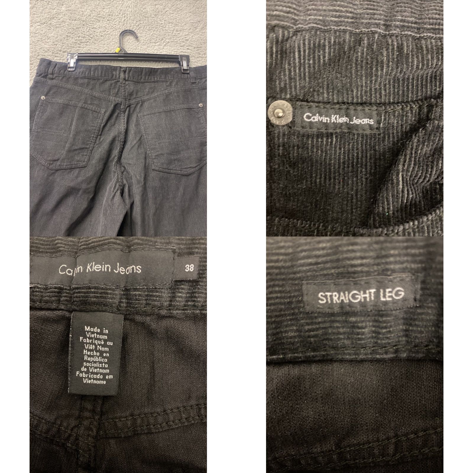 Calvin Klein Calvin Klein Pants Men 38 Black Straight Corduroy Outdoor Hiking Casual Chino 32in Inseam Mens Size US 38 / EU 54 - 8 Thumbnail