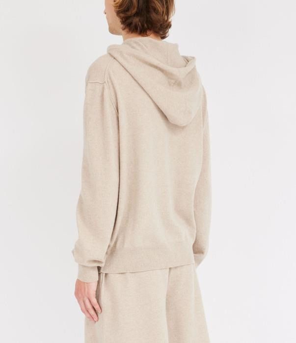 Maison Margiela o1bcso1str0526 Wool & Cashmere Zip Hoodie in Beige Size US XL / EU 56 / 4 - 4 Thumbnail