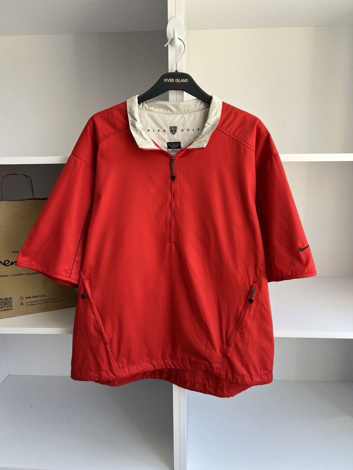 Nike × Vintage Vintage NIKE Red Golf Pullover Jacket Size US L / EU 52-54 / 3 - 2 Thumbnail