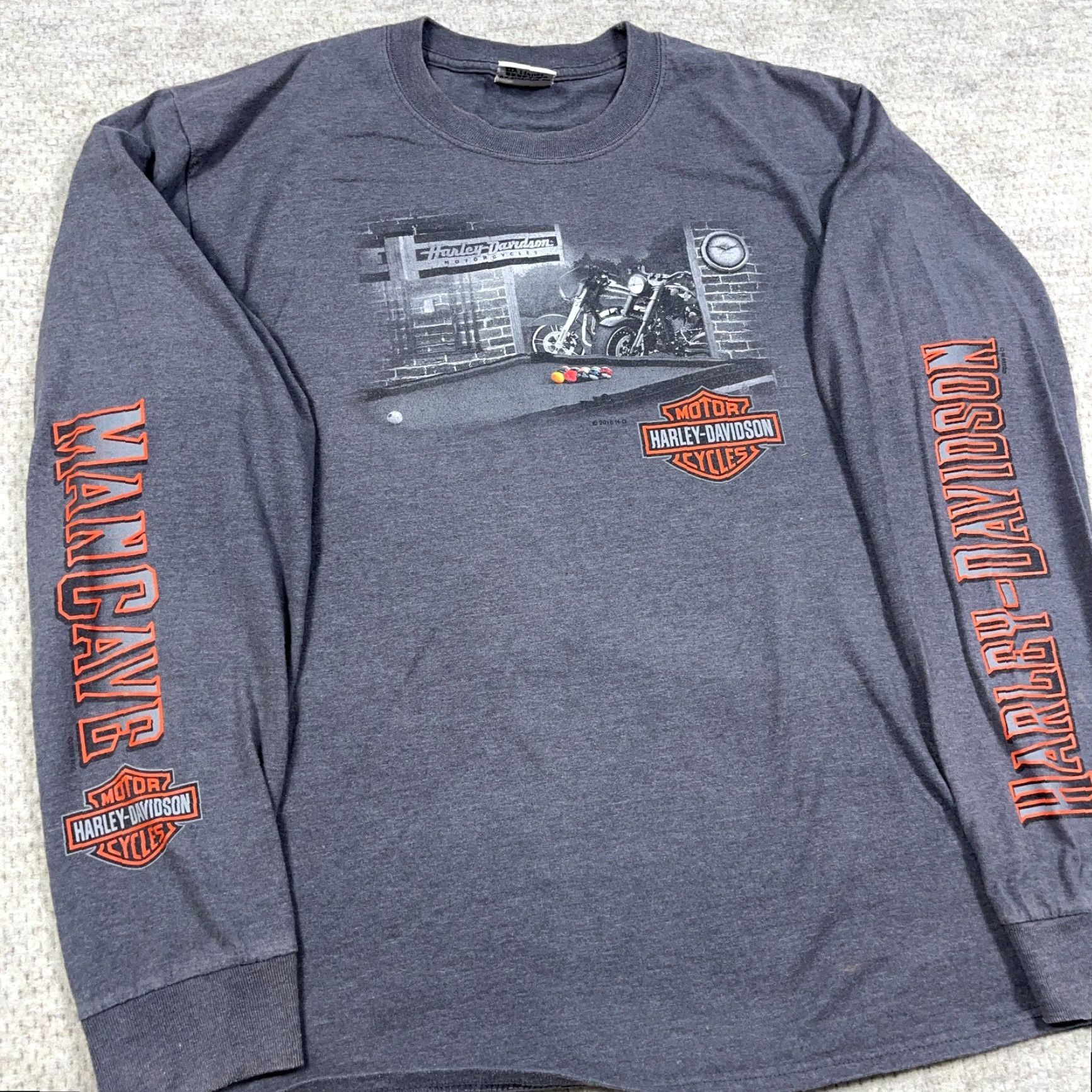 Harley Davidson VINTAGE Harley-Davidson Shirt Men L Gray Crew Neck Graphic Print Logo 80s Retro Motorcycle Biker USA Long Sleeve Cotton Jersey Size US L / EU 52-54 / 3 - 6 Thumbnail