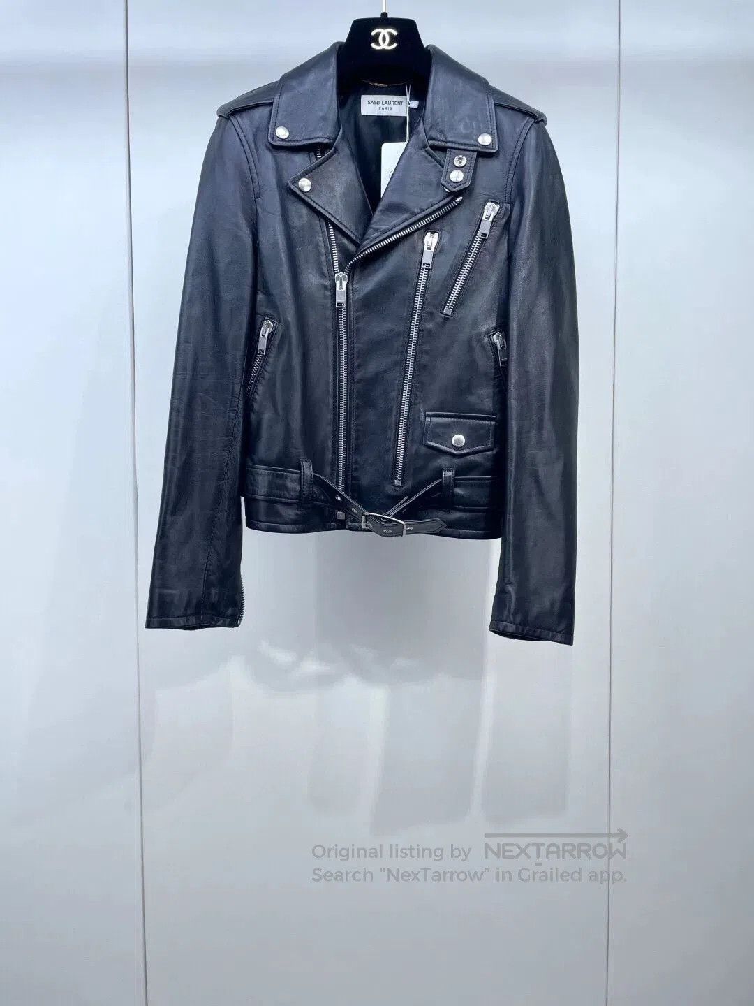 Saint Laurent Paris YSL Saint Laurent Black Biker Jacket. Size XS / US 0-2 / IT 36-38 - 1 Thumbnail