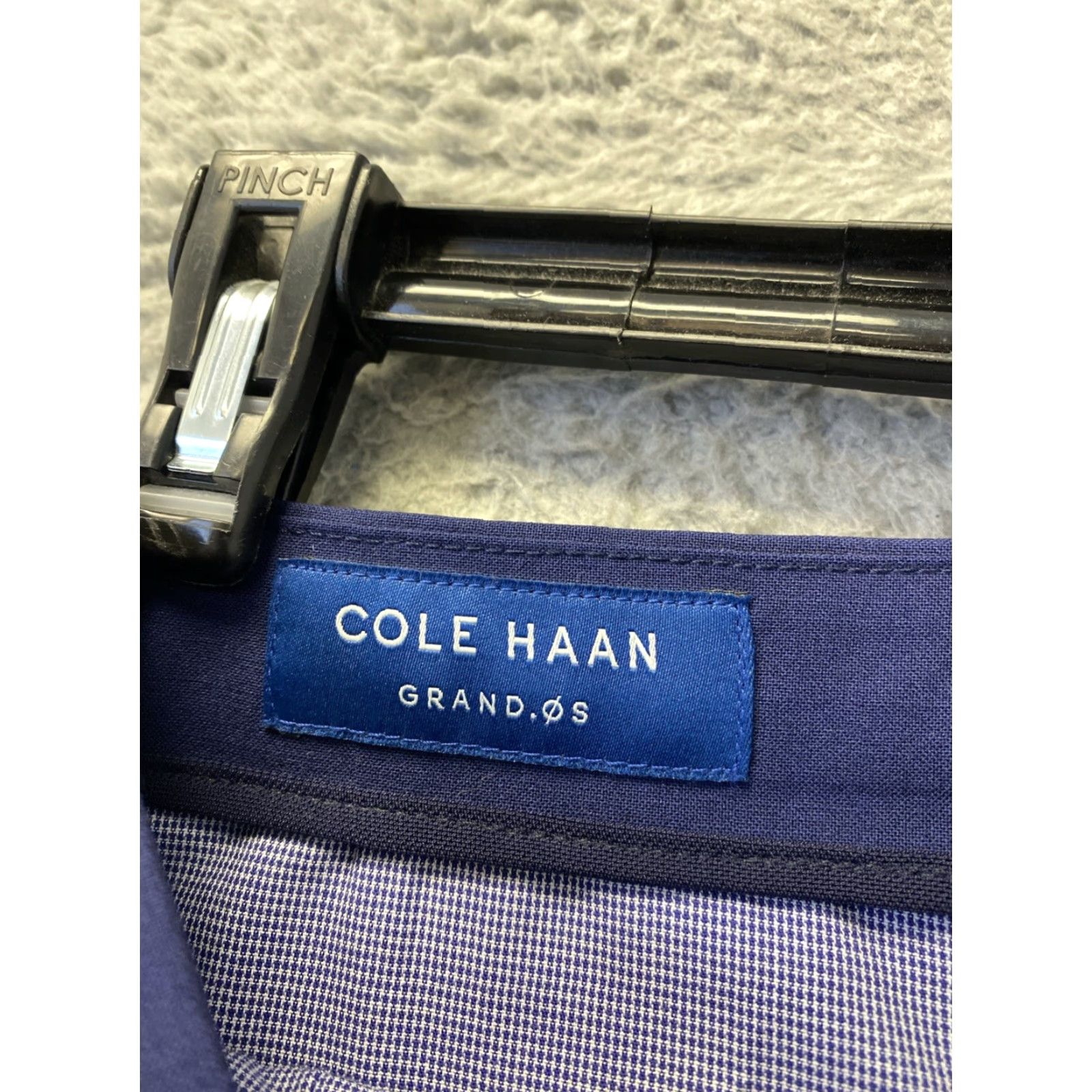 Cole Haan Cole Haan Dress Pants Mens 33x30 Navy Blue Wool Blend Flat Front Straight Slim Pockets Size US 33 - 7 Thumbnail