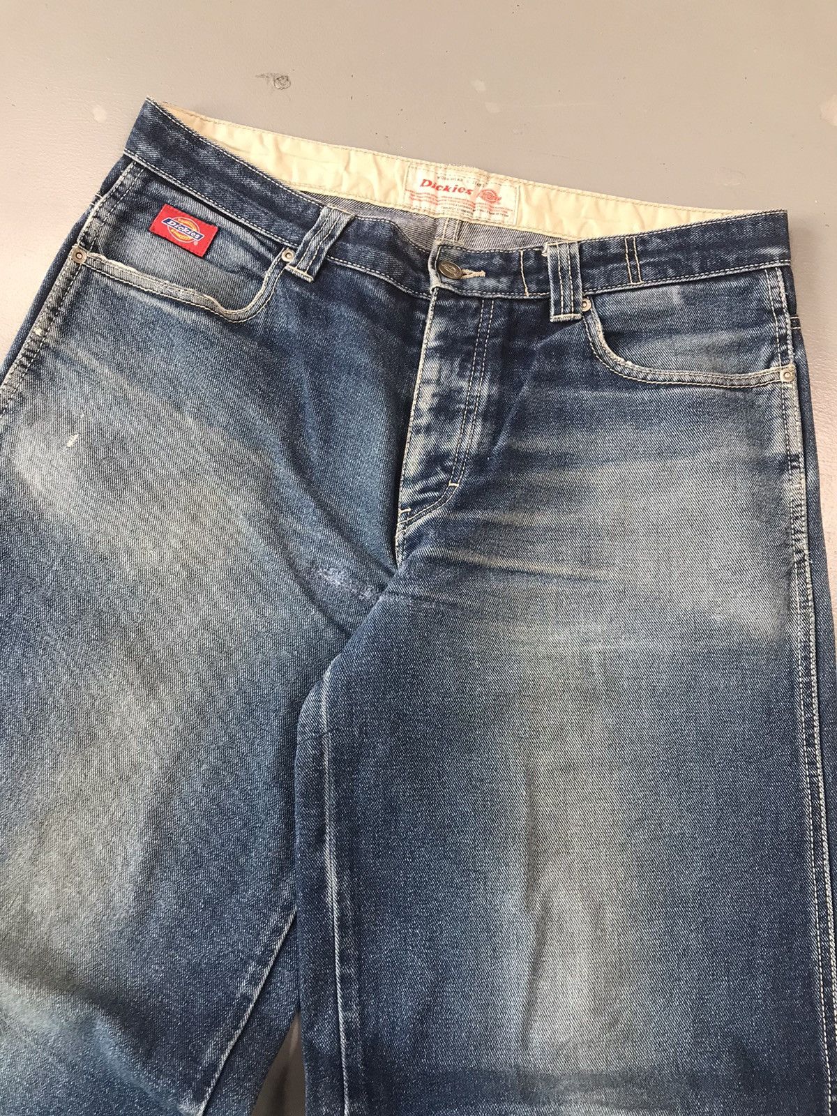 Dickies × Vintage Vintage Dickies spell out embroidered baggy fit denim Size US 35 - 6 Thumbnail