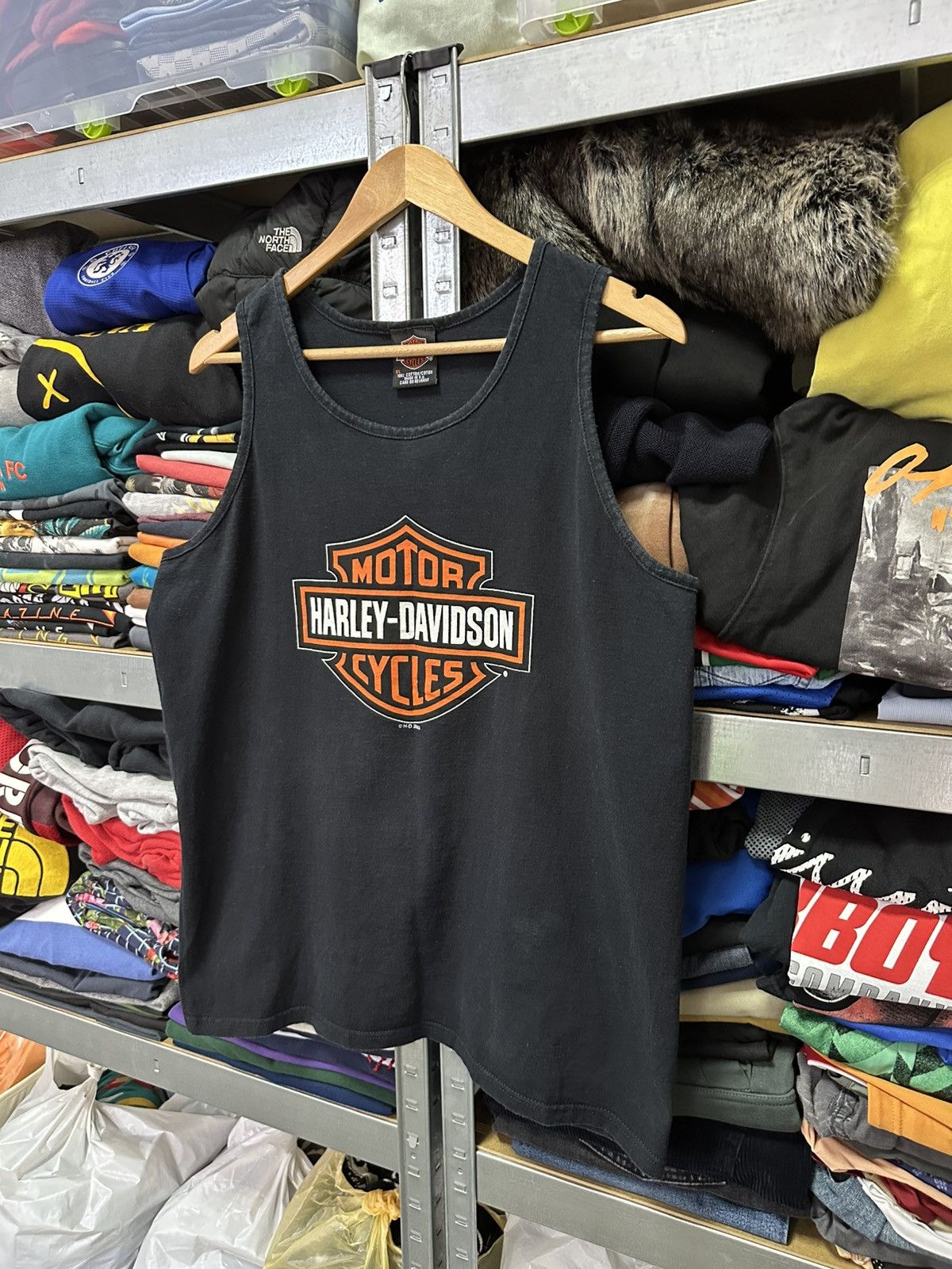 Harley Davidson Vintage Y2K Harley Davidson Tank Top Shirt Faded Black 00s Size US XL / EU 56 / 4 - 3 Thumbnail