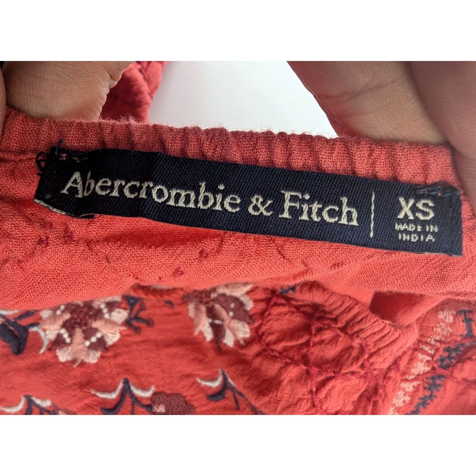 Lucky Brand Lucky Brand Women's Blouse Orange Floral Embroidered Size XS Long Sleeve Tunic Size XS / US 0-2 / IT 36-38 - 7 Thumbnail