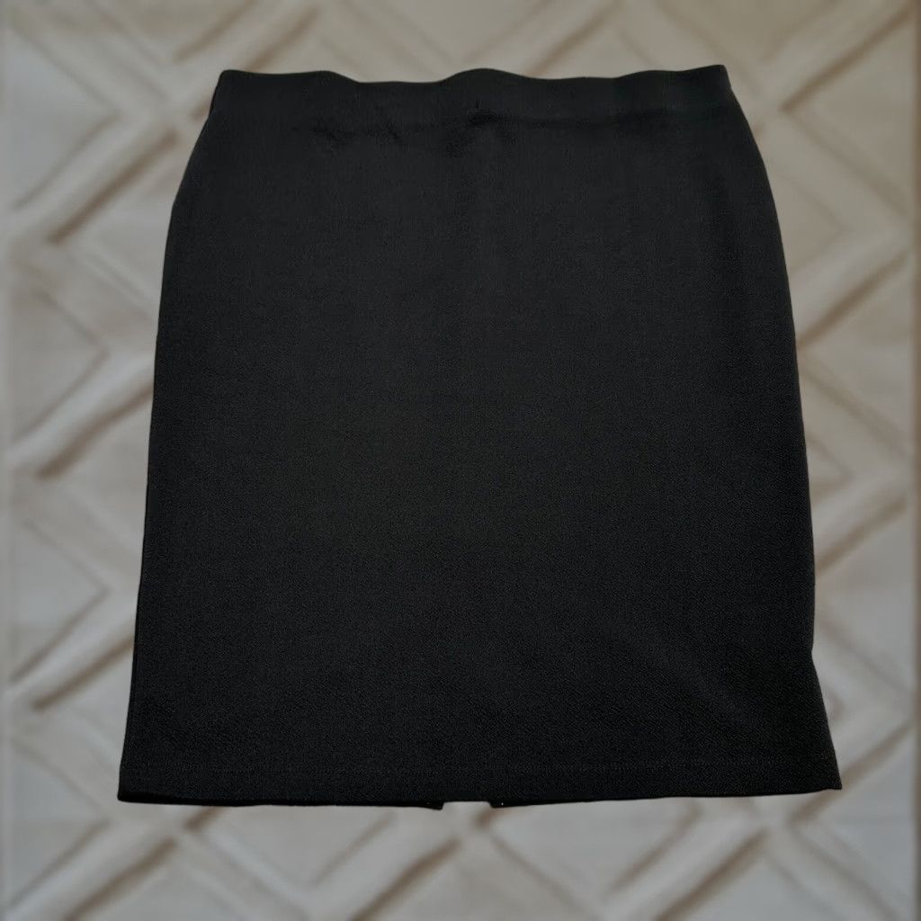 Vintage Laura Cruz Pencil Skirt Womens 1X Black Knee Length Pull On Stretch Casual Size 40" / US 18 - 1 Thumbnail