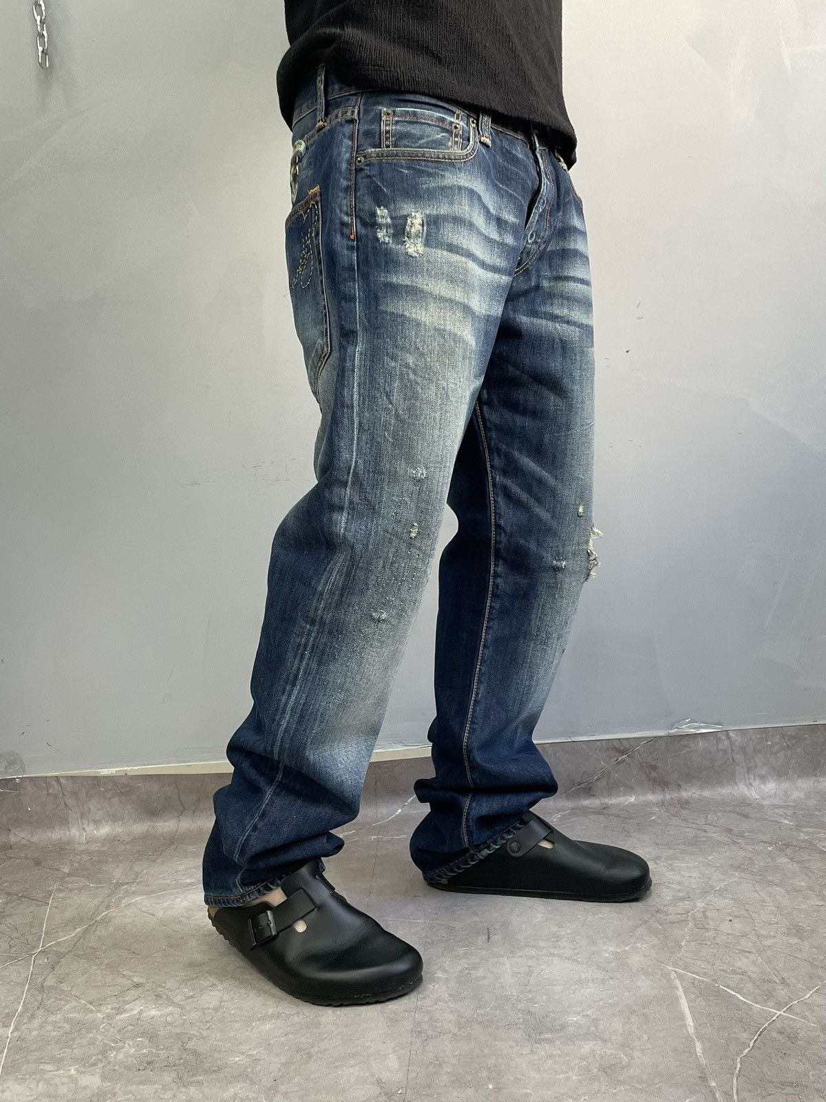 Christian Audigier Edhardy fasgion jeans y2k hype denim distressed Size US 34 / EU 50 - 6 Thumbnail