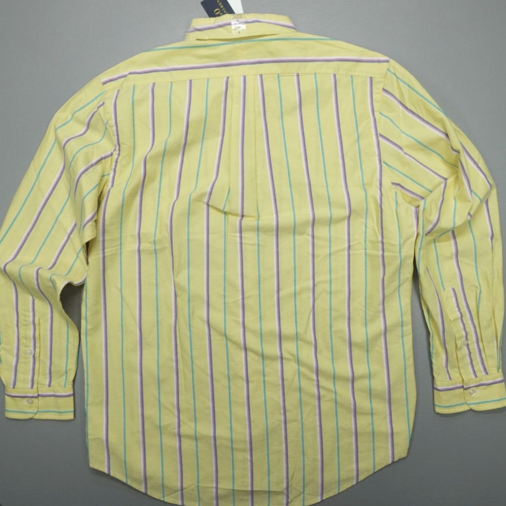 Polo Ralph Lauren Polo Ralph Lauren Button Down Shirt Mens L Oxford Classic Fit Yellow Striped Size US L / EU 52-54 / 3 - 8 Thumbnail