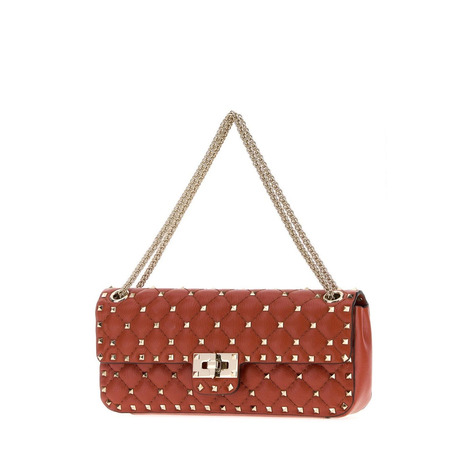 Valentino VALENTINO GARAVANI Orange Leather Medium Rockstud Spike Shou Size ONE SIZE - 2 Thumbnail