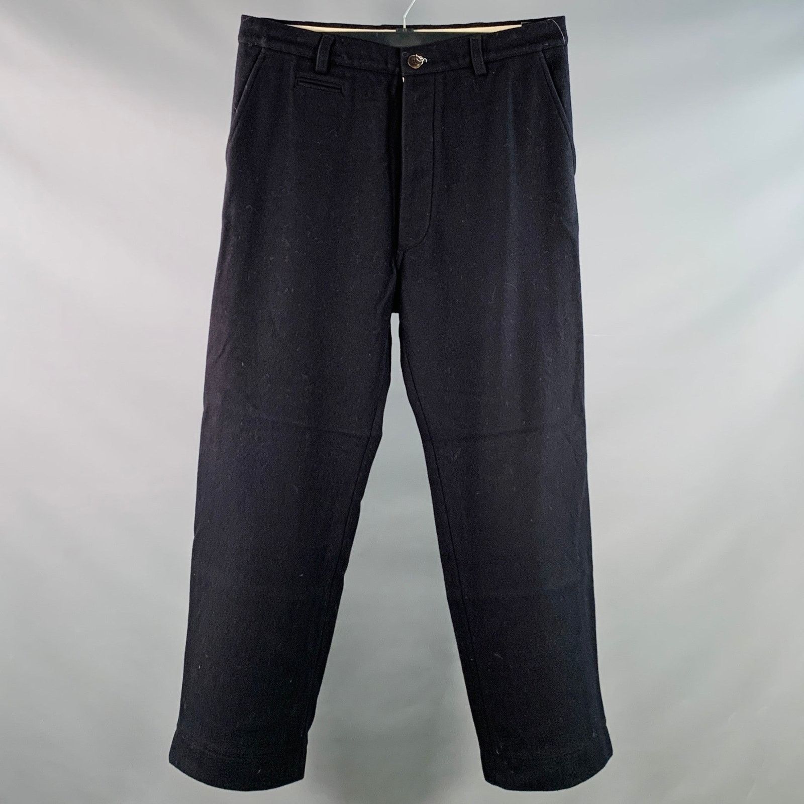 East Harbour Surplus Size 34 Navy Wool Blend Flat Front Straight Dress Pants Size US 34 / EU 50 - 1 Thumbnail