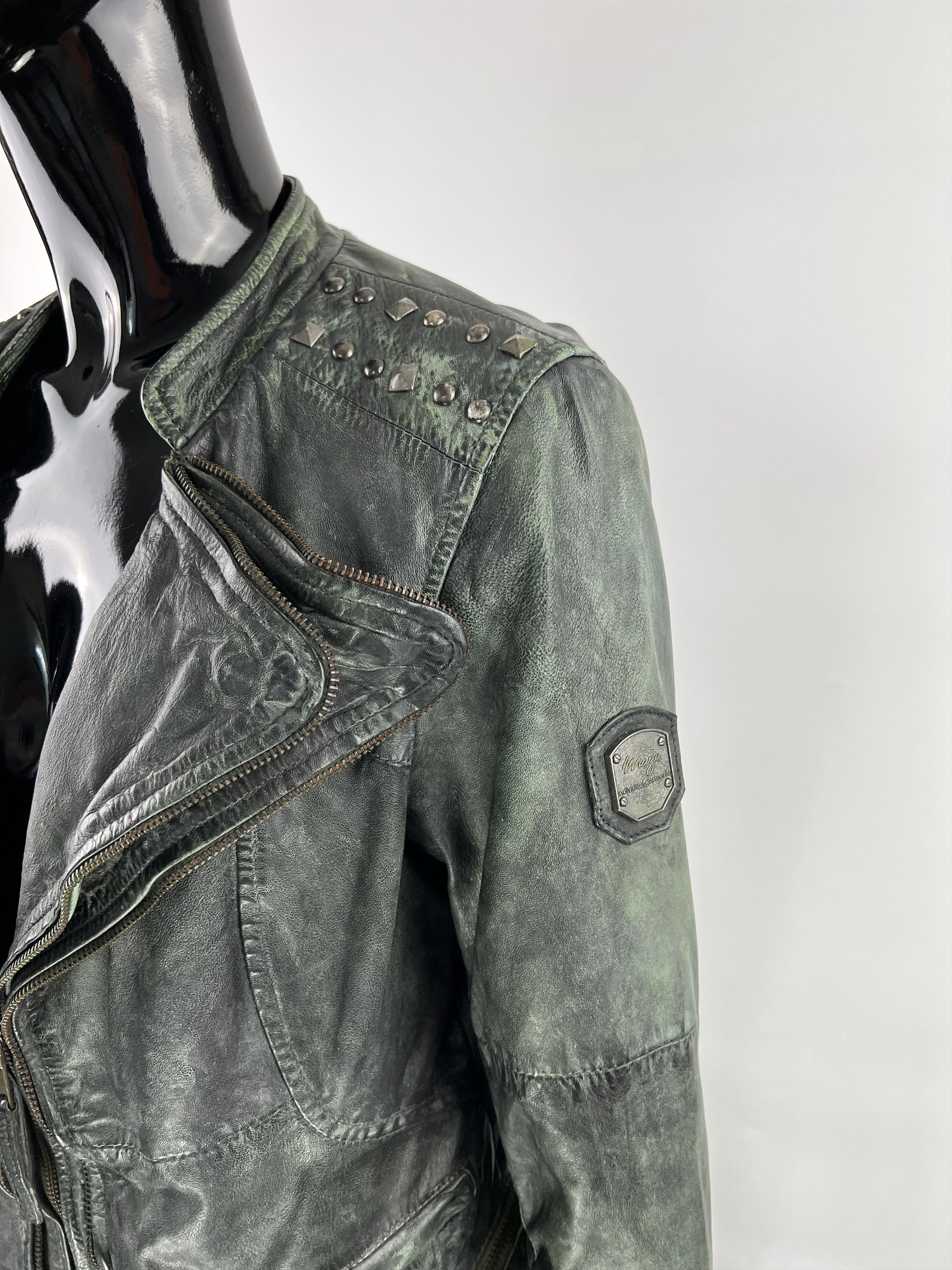 Designer Maze Women's Leather Biker Jacket Size L Size L / US 10 / IT 46 - 6 Thumbnail