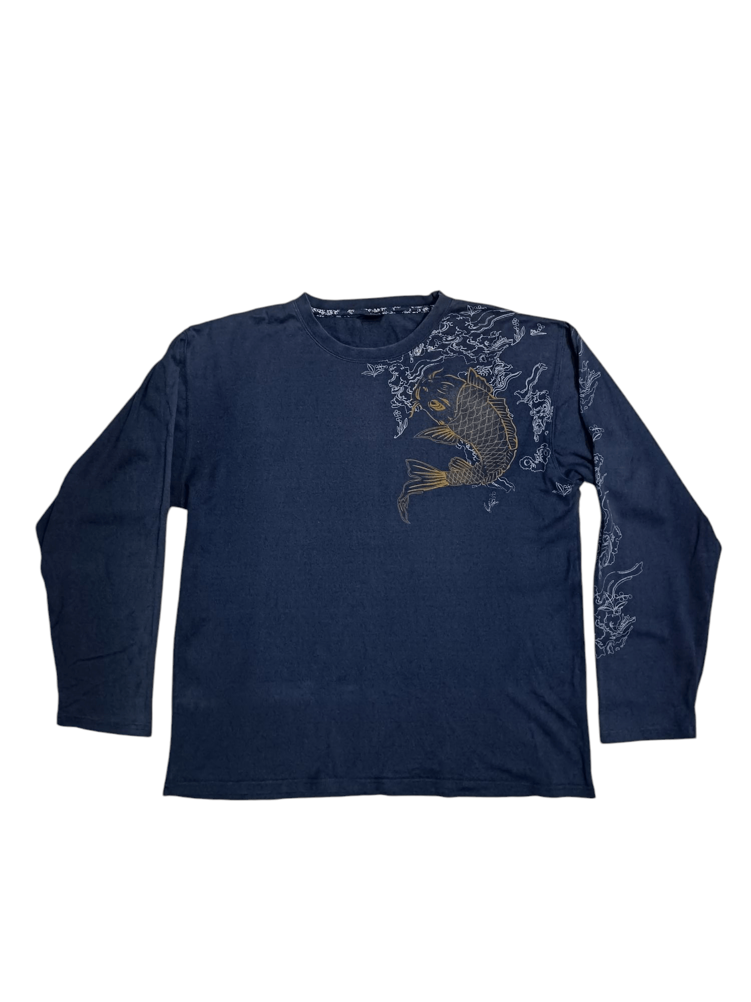 Japanese Brand Vintage Long Sleeve T Shirt Art Koi Fish Sukajan Size US XXL / EU 58 / 5 - 6 Thumbnail