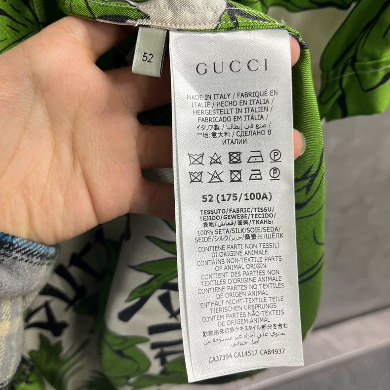 Gucci Gucci Green floral printed pattern logo short-sleeved shirt Size US XL / EU 56 / 4 - 4 Thumbnail