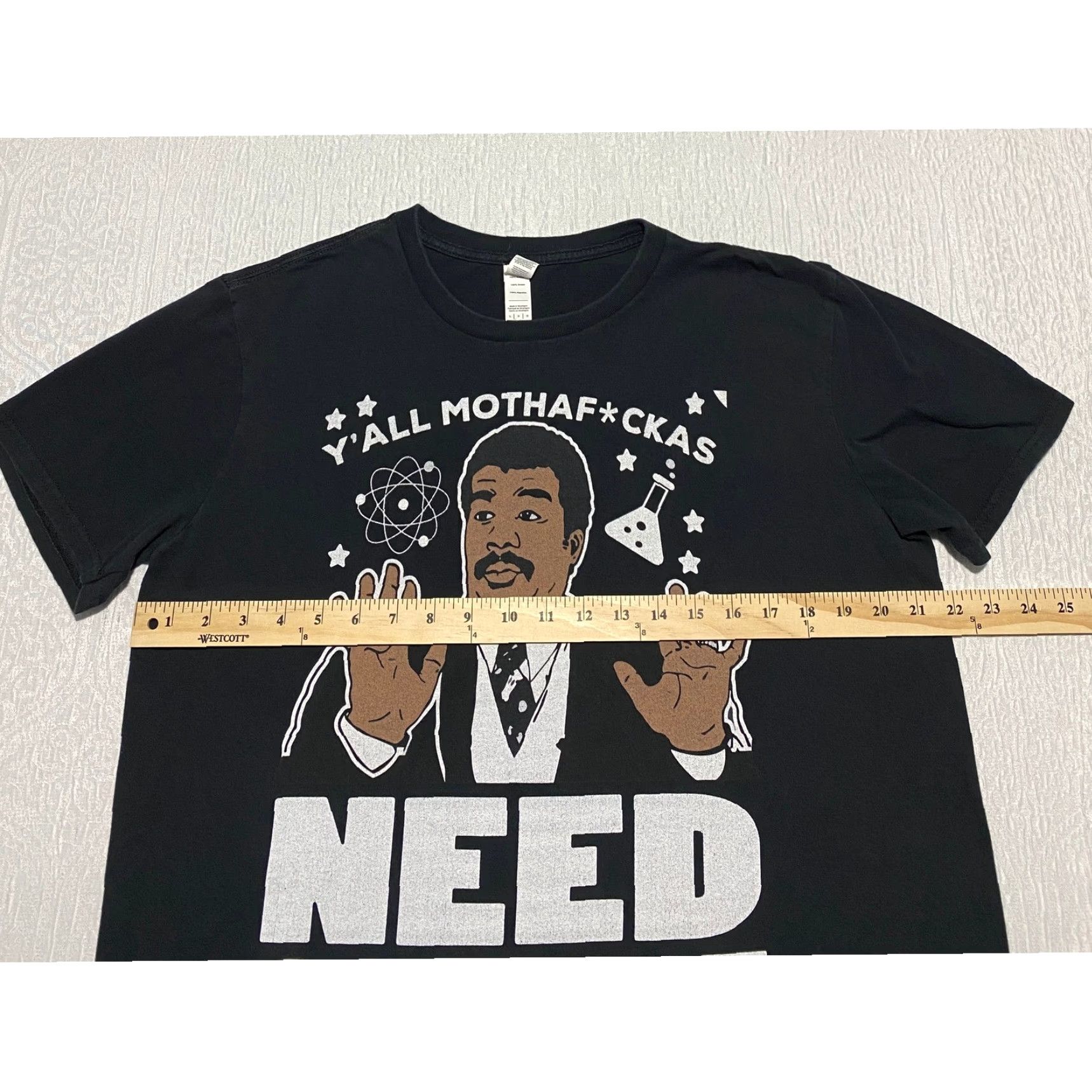 Anvil Funny Science Nerd Y'All Need Science Chemistry Graphic T Shirt Men Large Size L Black Cotton Tee Size US L / EU 52-54 / 3 - 6 Thumbnail