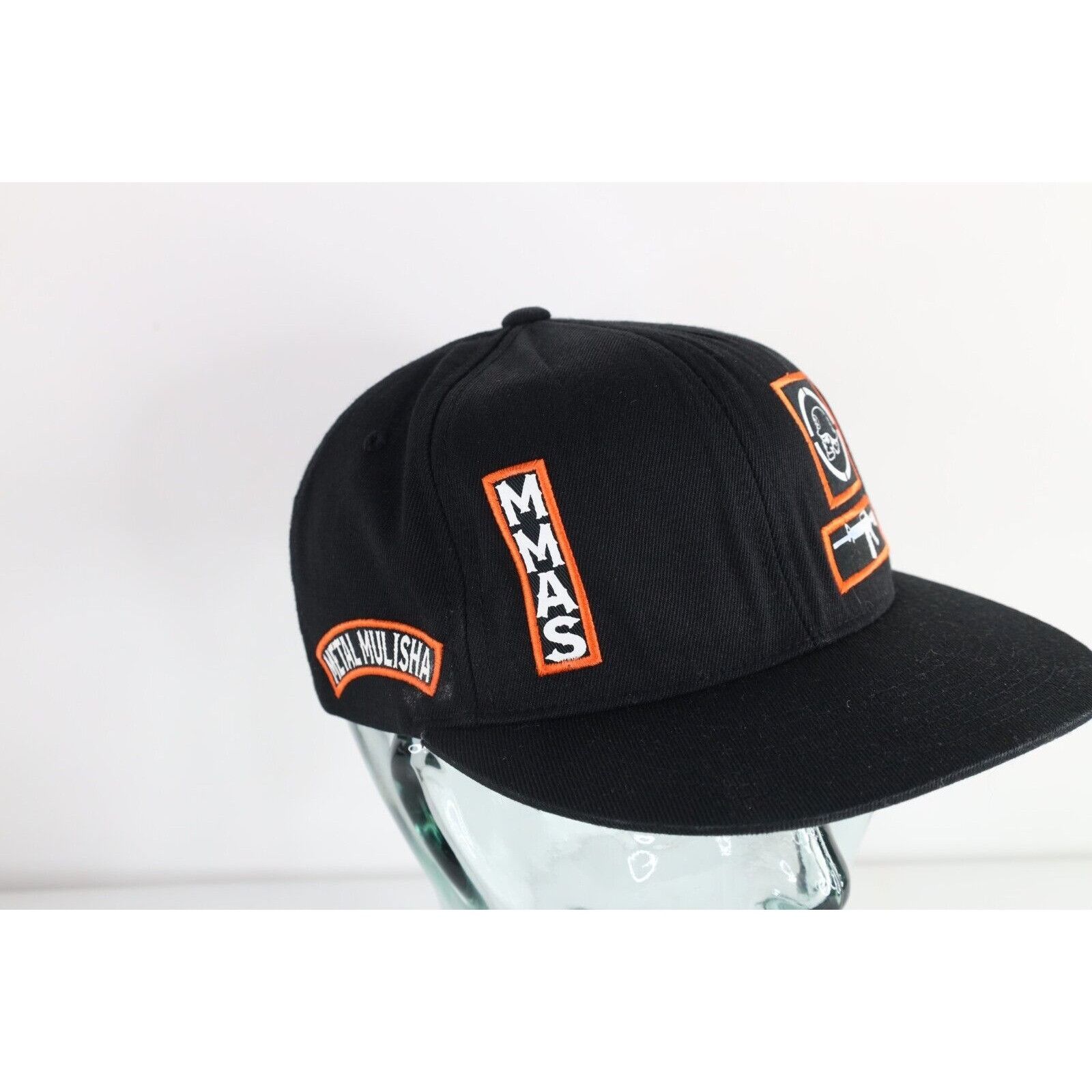 Metal Mulisha × Vintage Vintage 90s Metal Mulisha Spell Out Skull Stretch Fitted Hat Size ONE SIZE - 3 Thumbnail