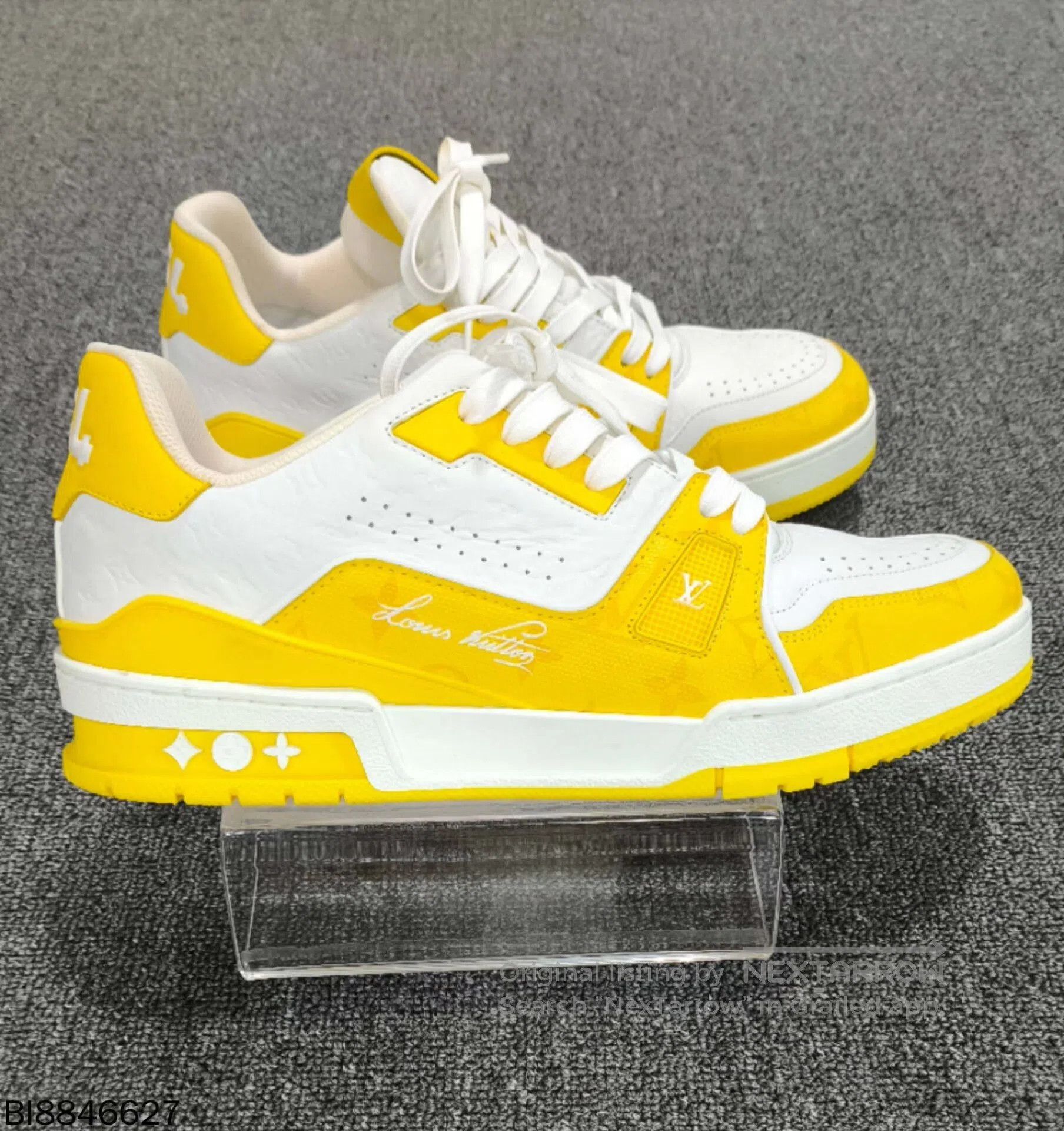 Louis Vuitton luxury yellow and white trainers by LV. Size US 8 / EU 41 - 4 Thumbnail